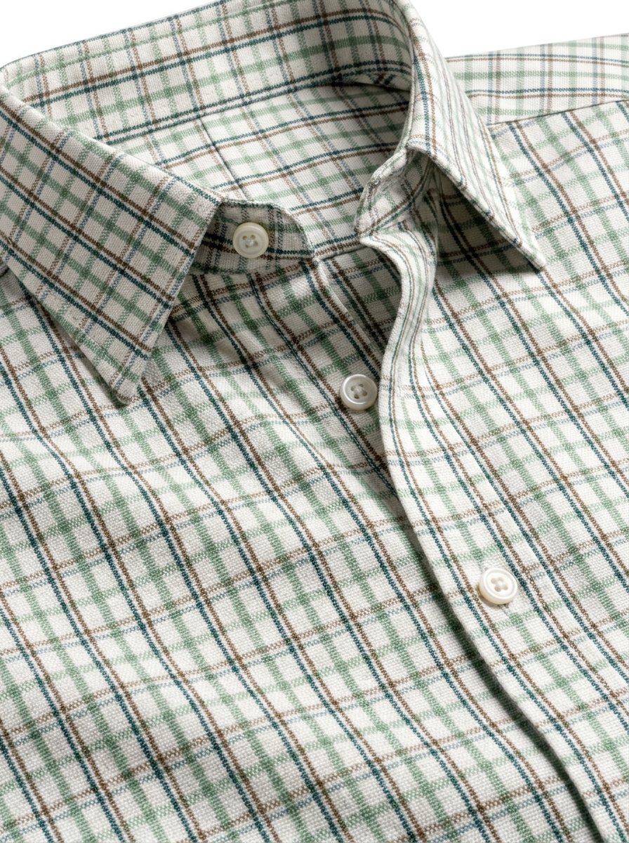 Green Checked Long Sleeve Shirt