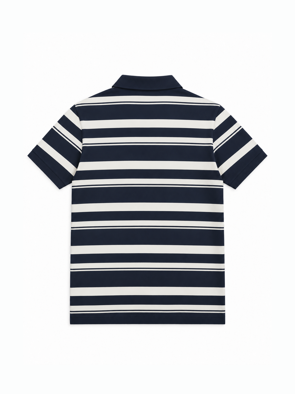 Dark Blue Striped Cotton Short Sleeve T-Shirt