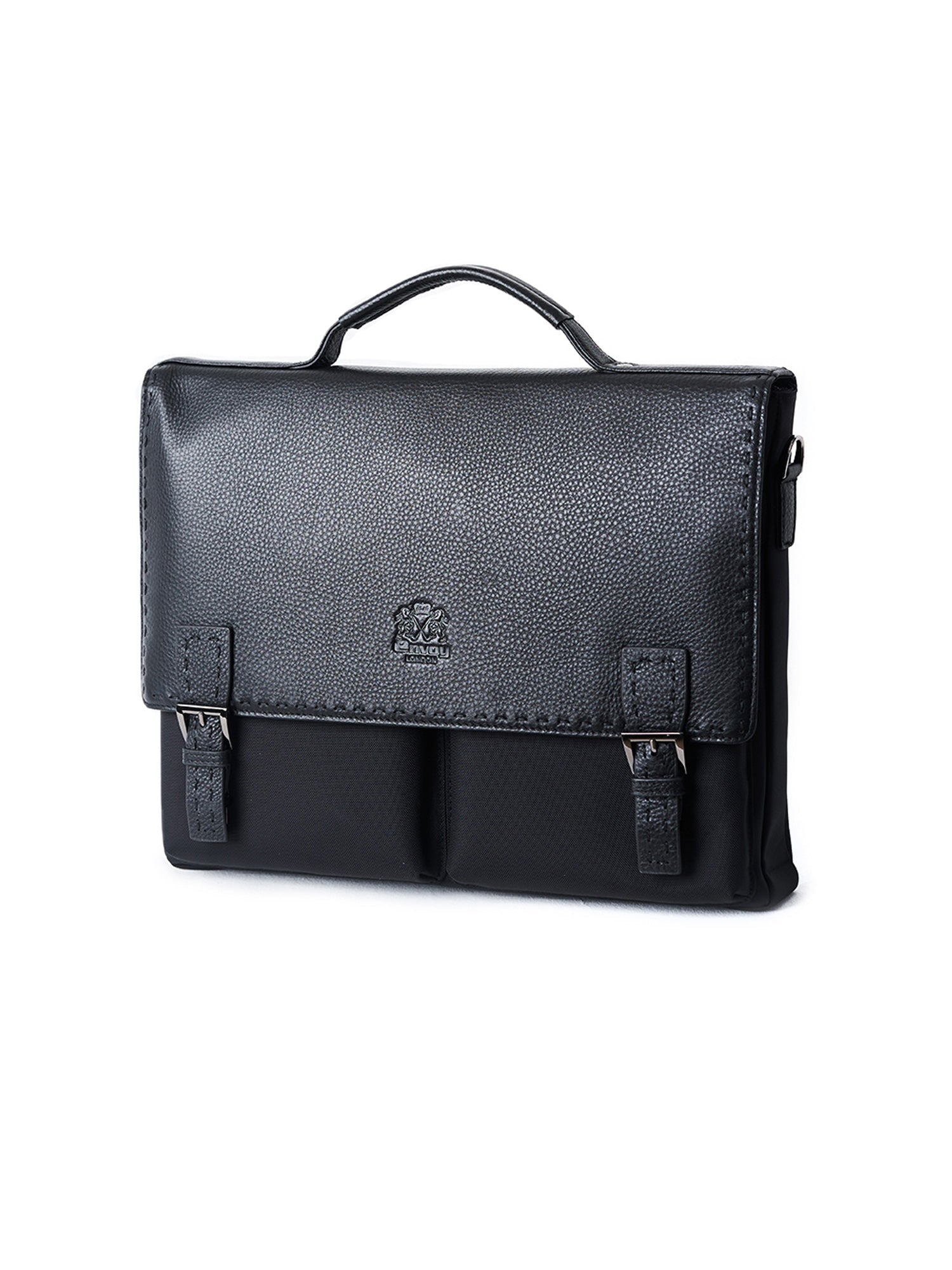 Black Full-Grain Leather Laptop Bag