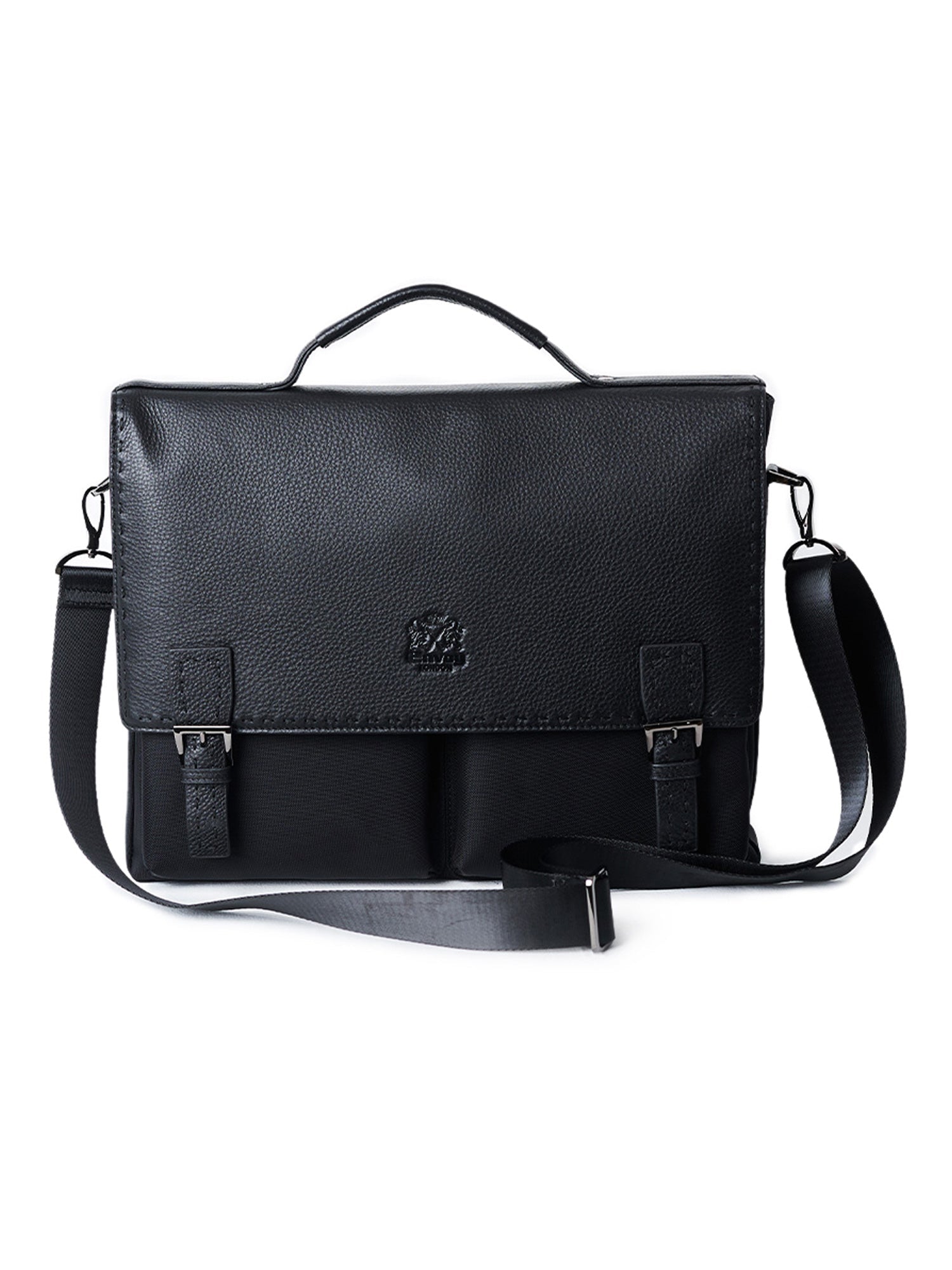 Black Full-Grain Leather Laptop Bag