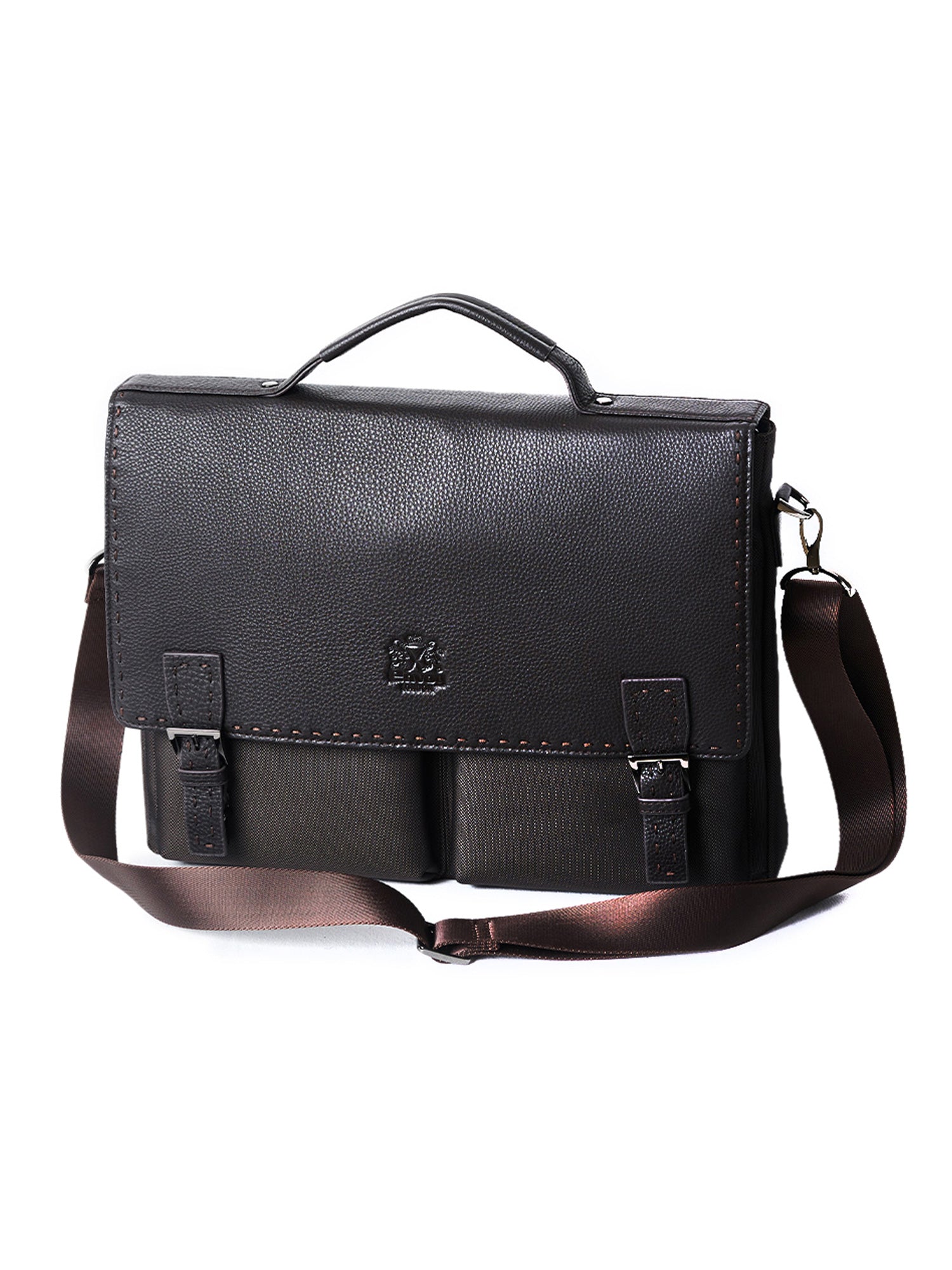 Brown Full-Grain Leather Laptop Bag