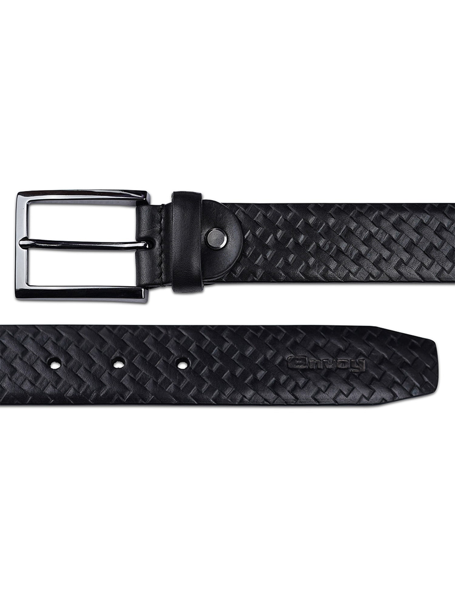 Men’s Black Leather Belt with Wallet Set