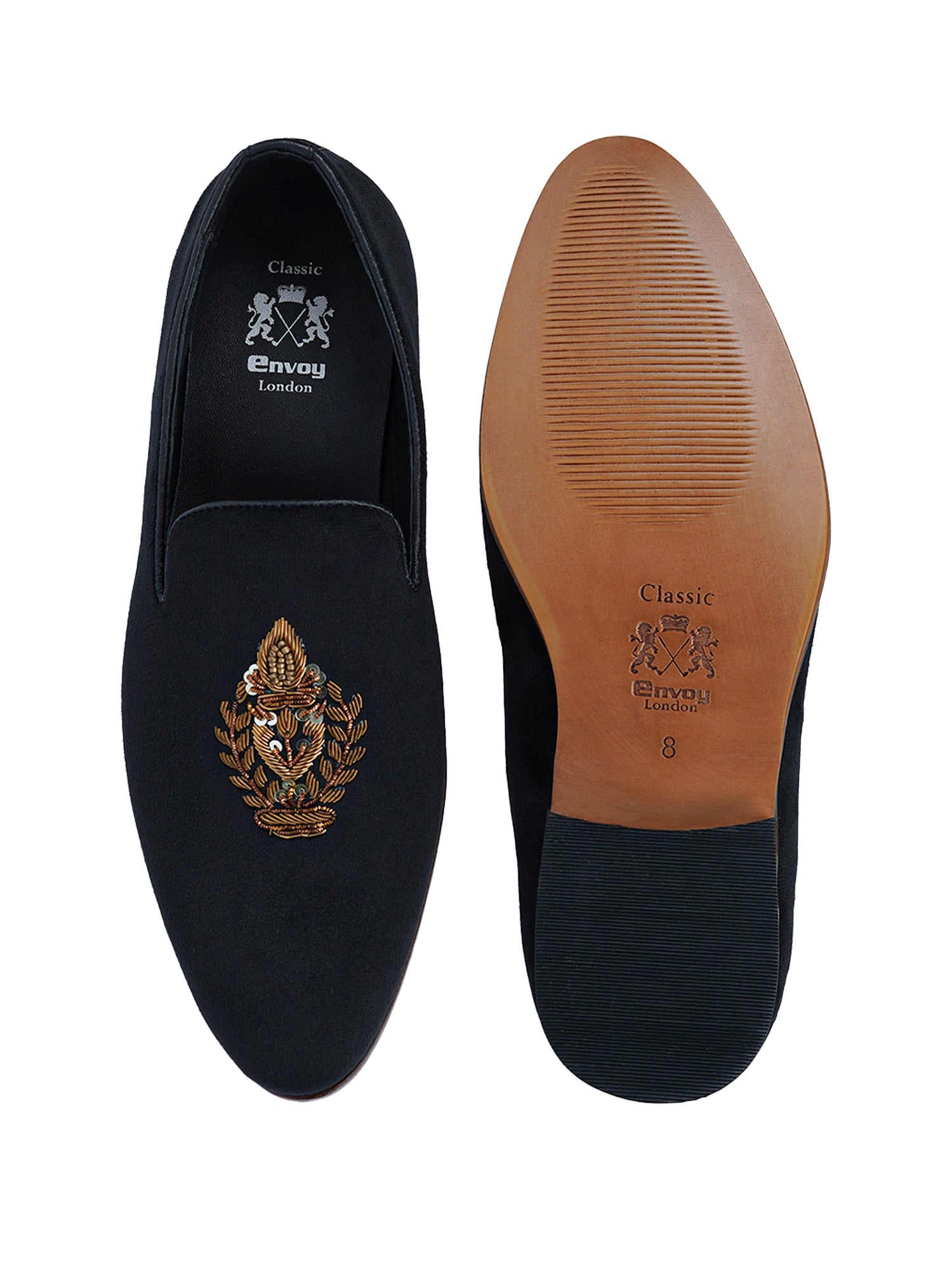 Black Silk Mojari Loafers Shoes