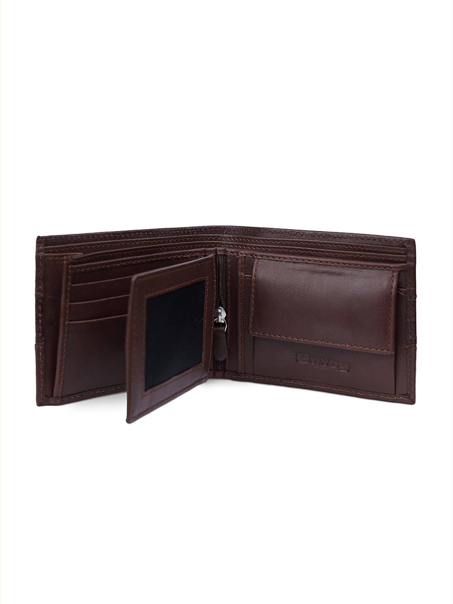 Men’s Coffee Brown Leather Belt with Wallet Set