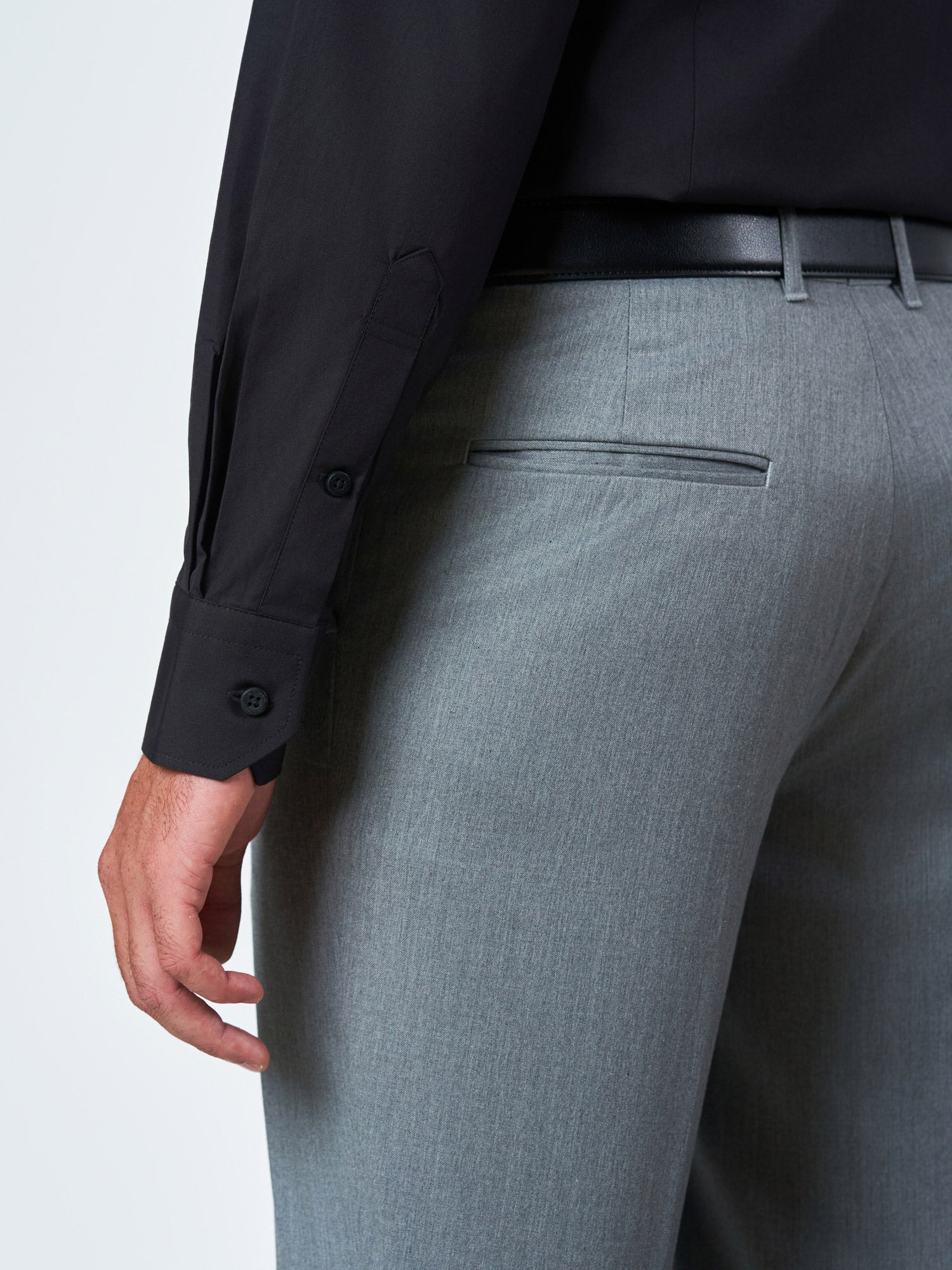 Black Plain Long Sleeve Casual Shirt