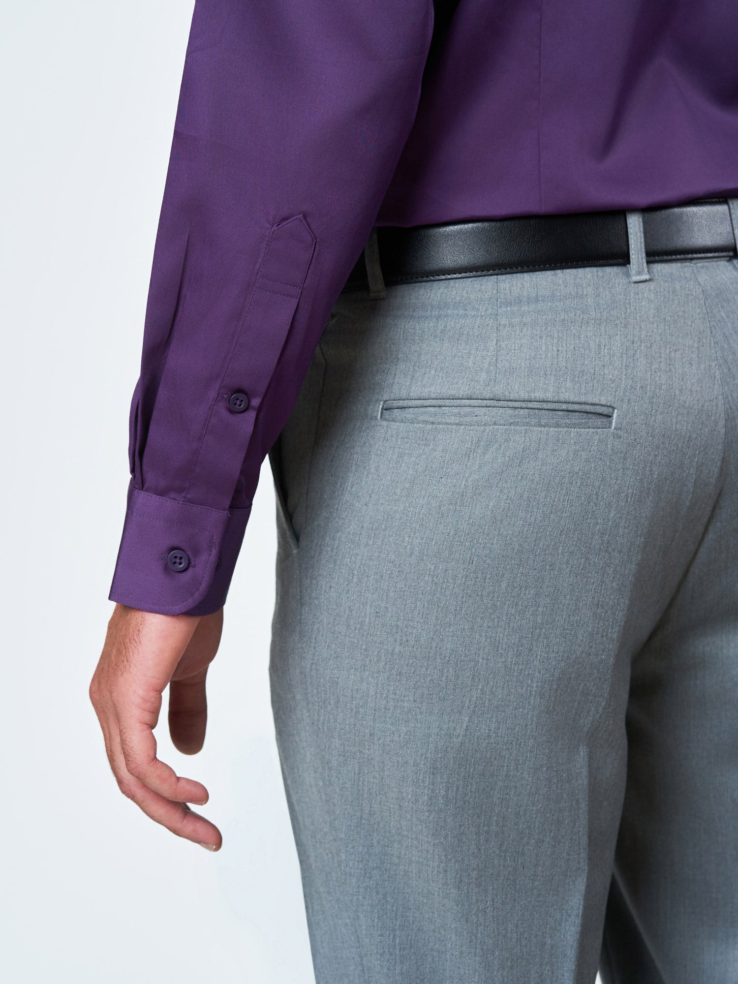 Purple Plain Long Sleeve Casual Shirt