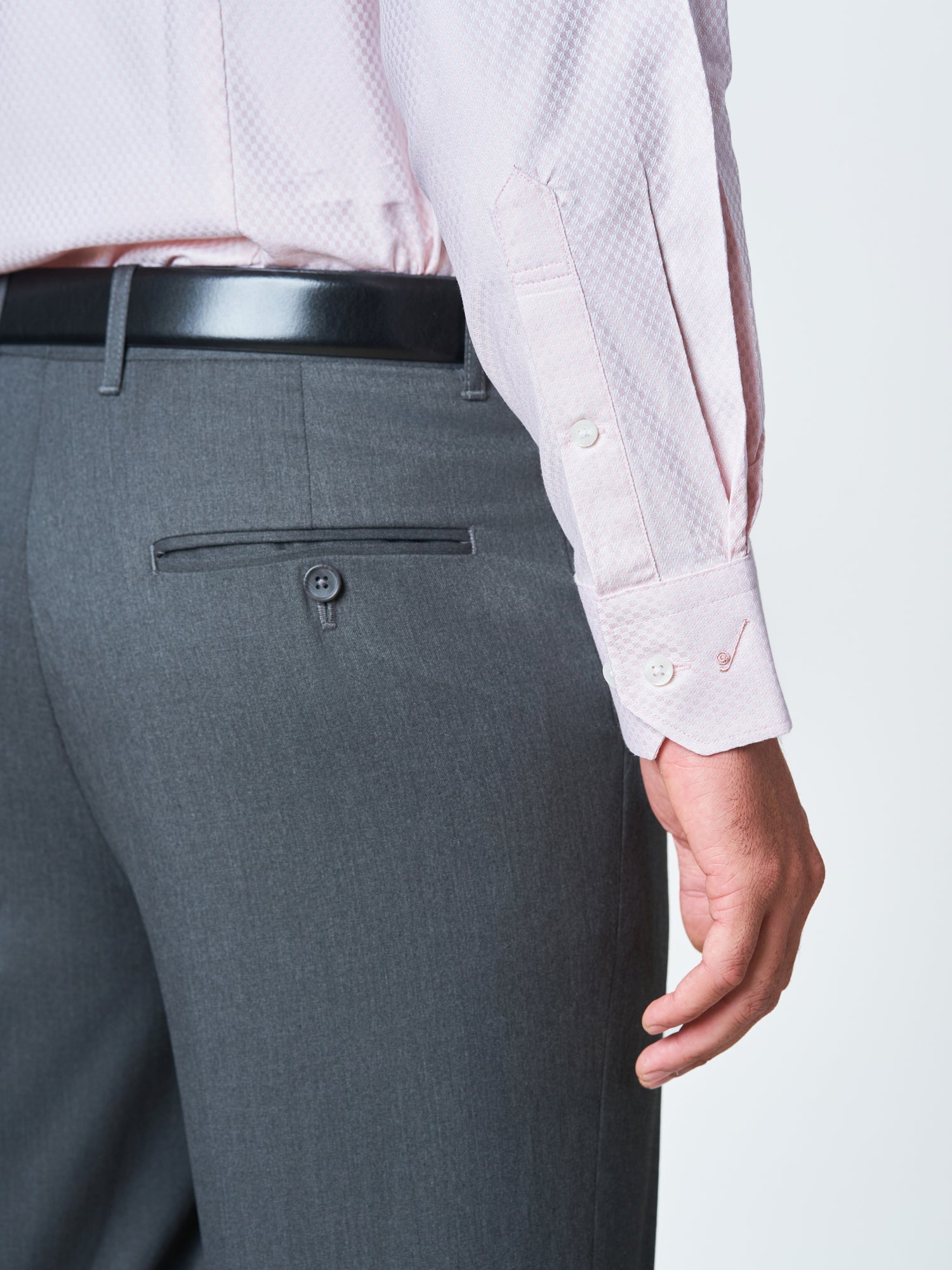 Peach Textured Formal Long Sleeve Shirt