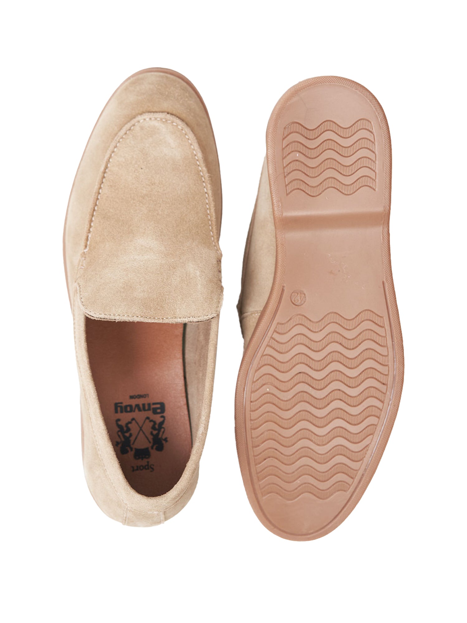 Beige Casual Suede Loafers Shoes