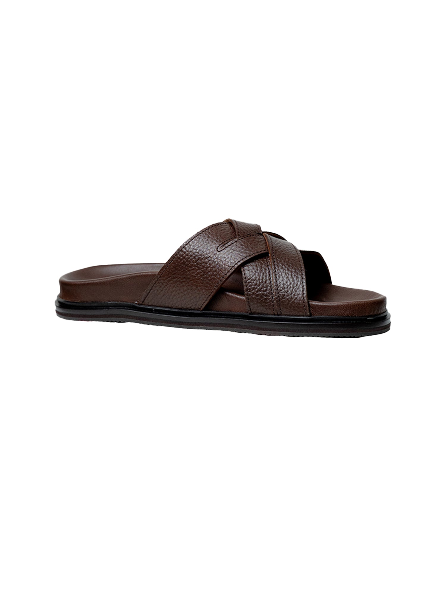 Brown Cross-Strap Sandals