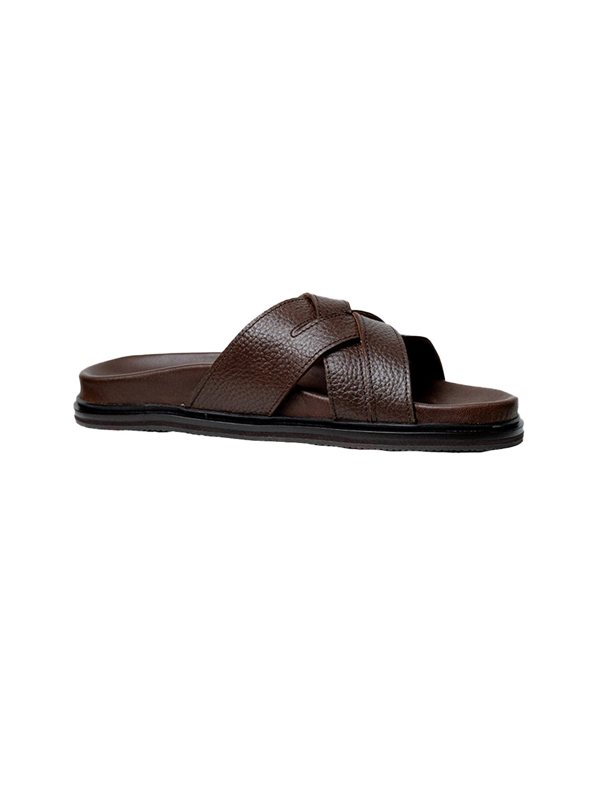 Brown Cross-Strap Sandals