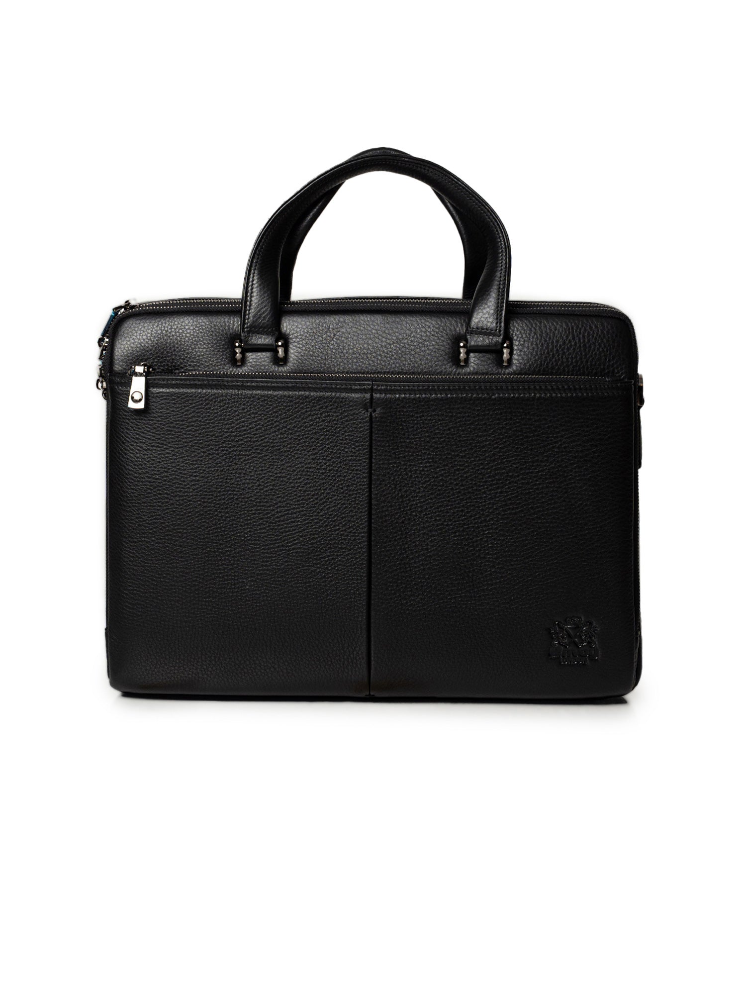 Full-Grain Leather Black Messenger & Travel Bag