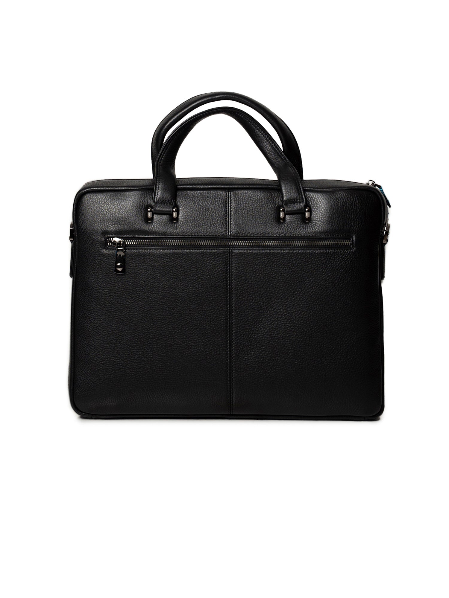 Full-Grain Leather Black Messenger & Travel Bag