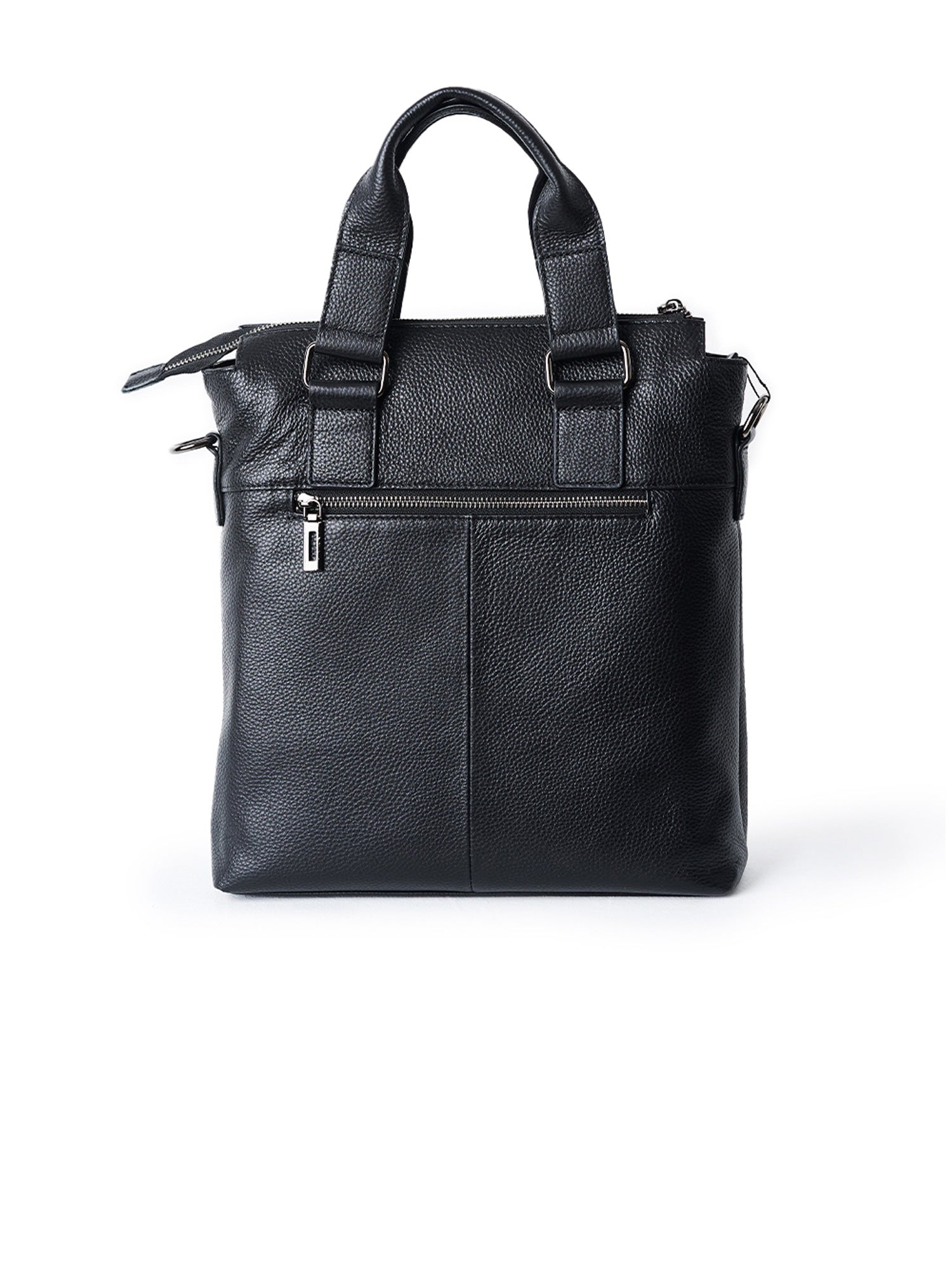 Full-Grain Leather Black Work Tote Bag – Lightweight & Durable Office Carry
