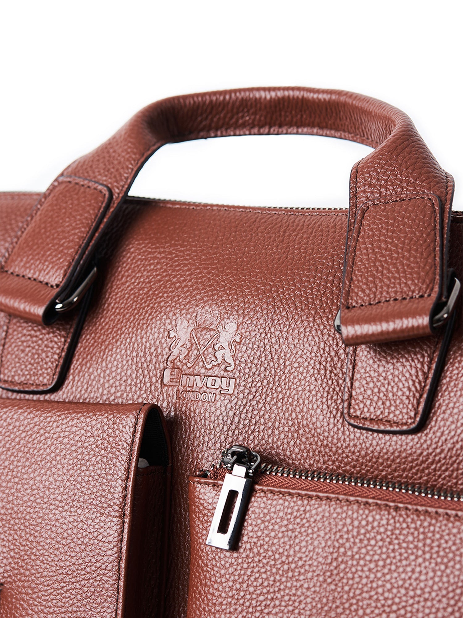 Full-Grain Leather Brown Work Tote Bag – Lightweight & Durable Office Carry