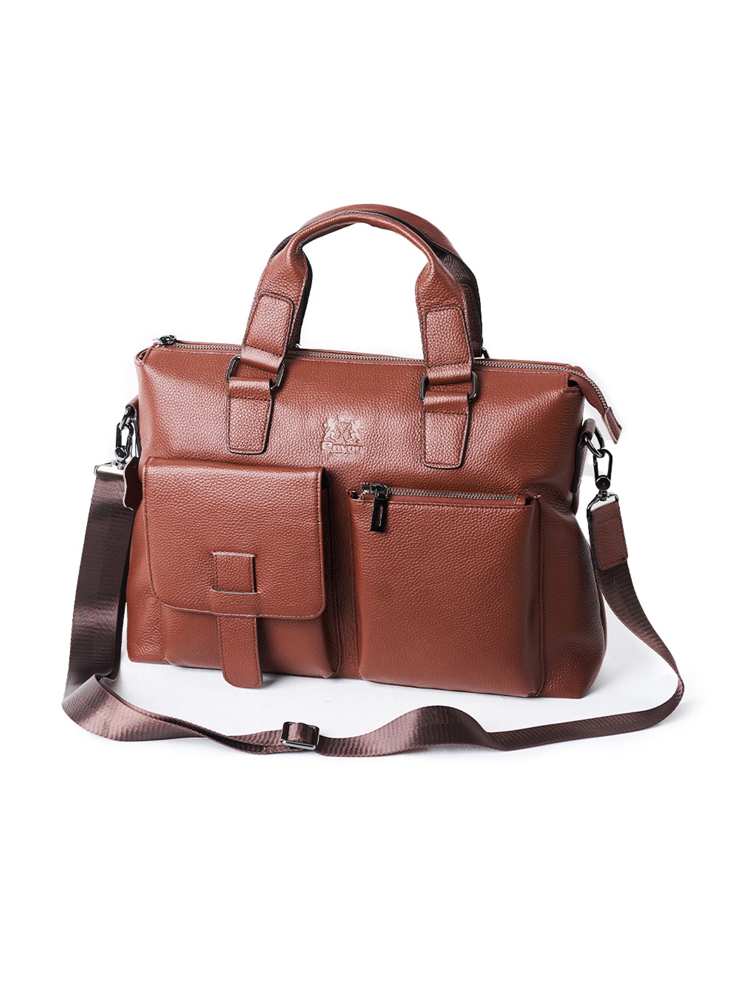 Full-Grain Leather Brown Work Tote Bag – Lightweight & Durable Office Carry