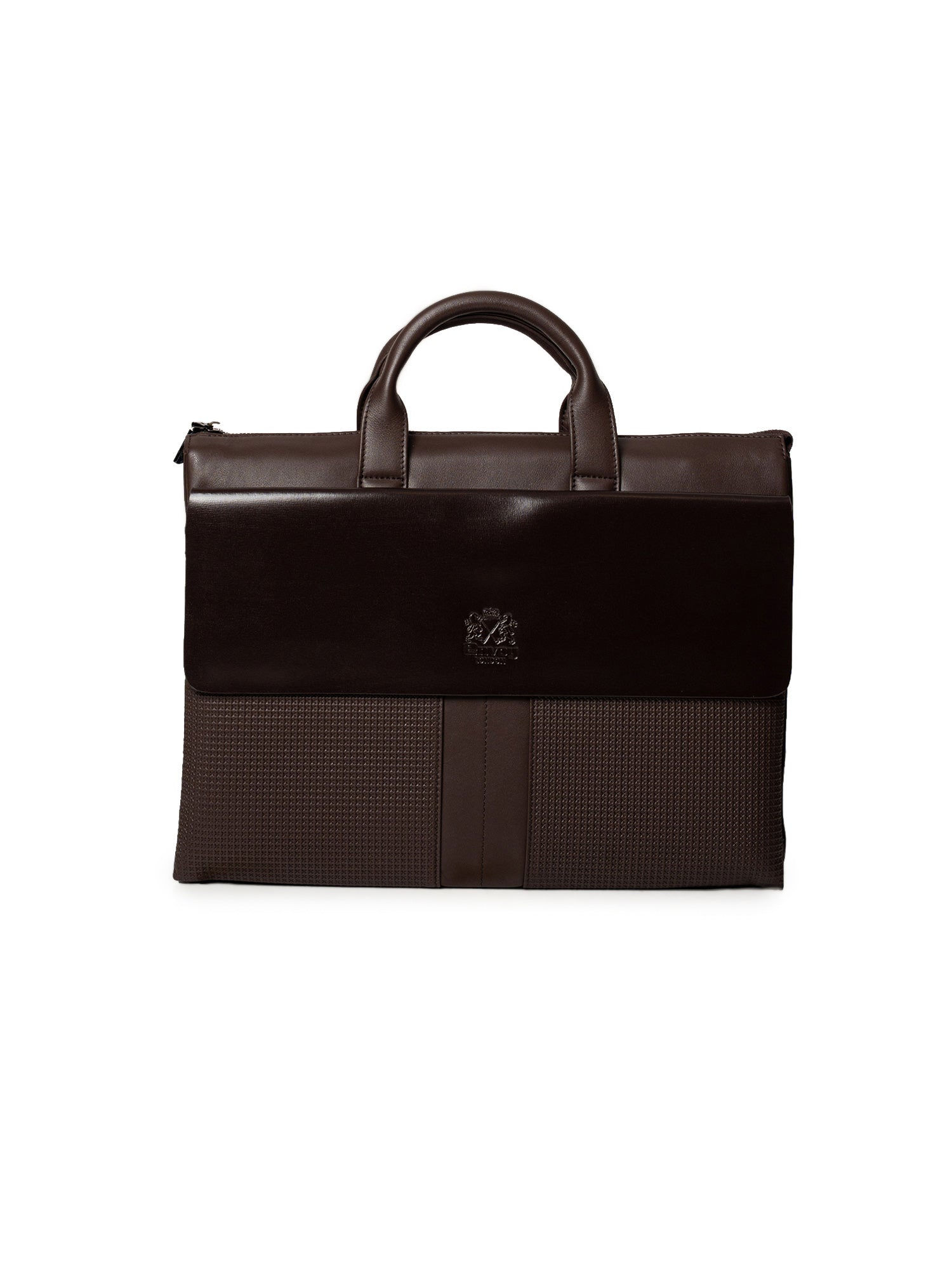 Leather & Microfiber Brown Messenger & Travel Bag