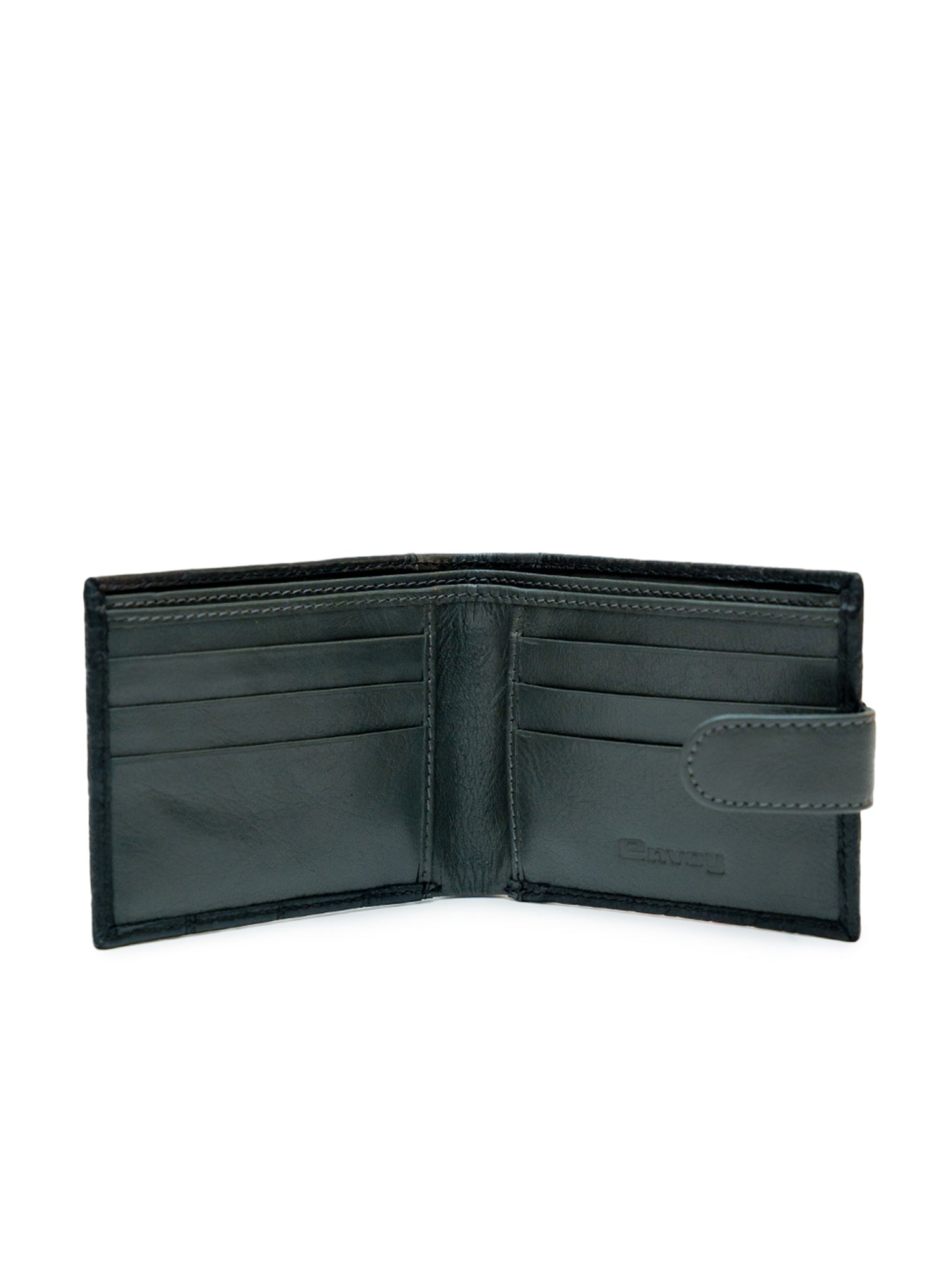 Men’s Black & Grey Two Tone Full Grain Leather Croc Pattern Wallet