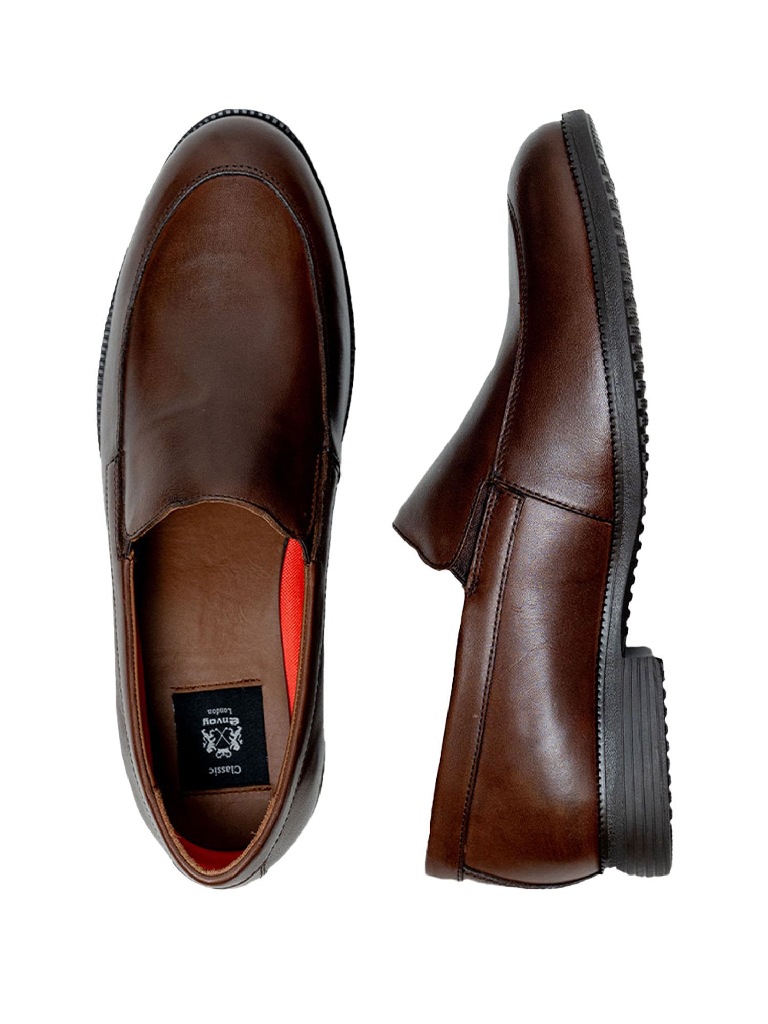Dark Brown Slip On Loafer Shoes