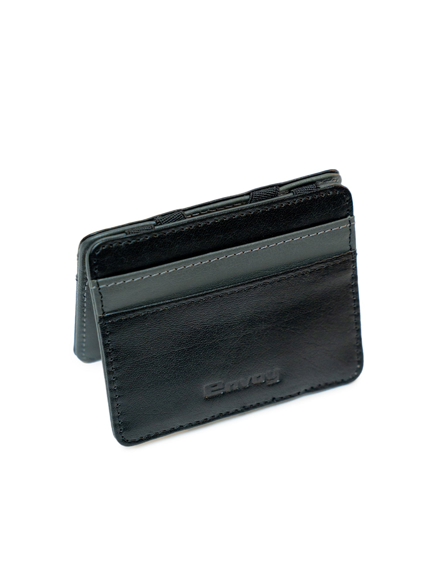 Men’s Smooth Finish Black Full Grain Leather Card Holder