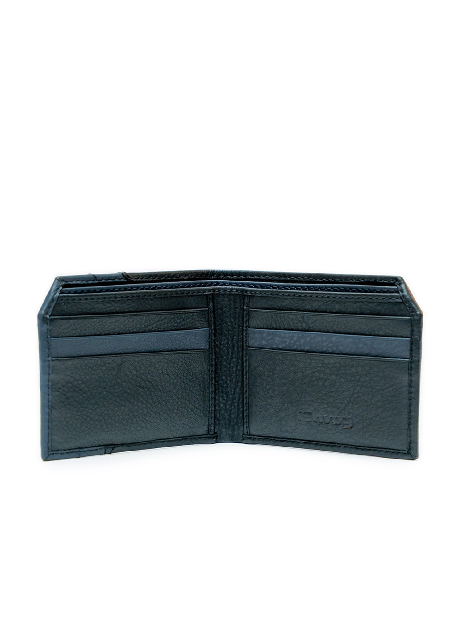 Men’s Smooth Finish Black with Maroon Design Full Grain Leather Wallet