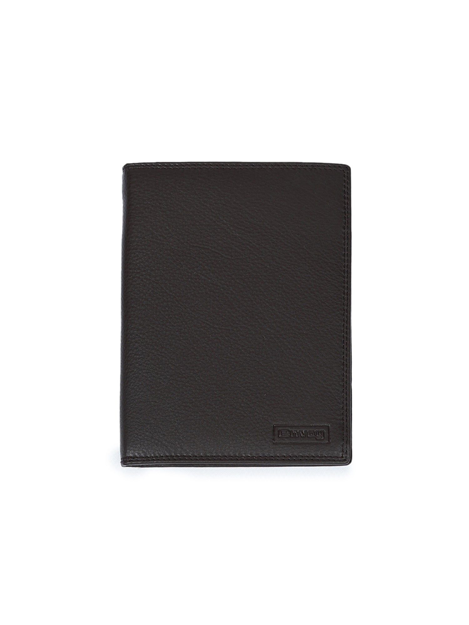 Men's Smooth Finish Brown Natural Genuine Leather Long Wallet