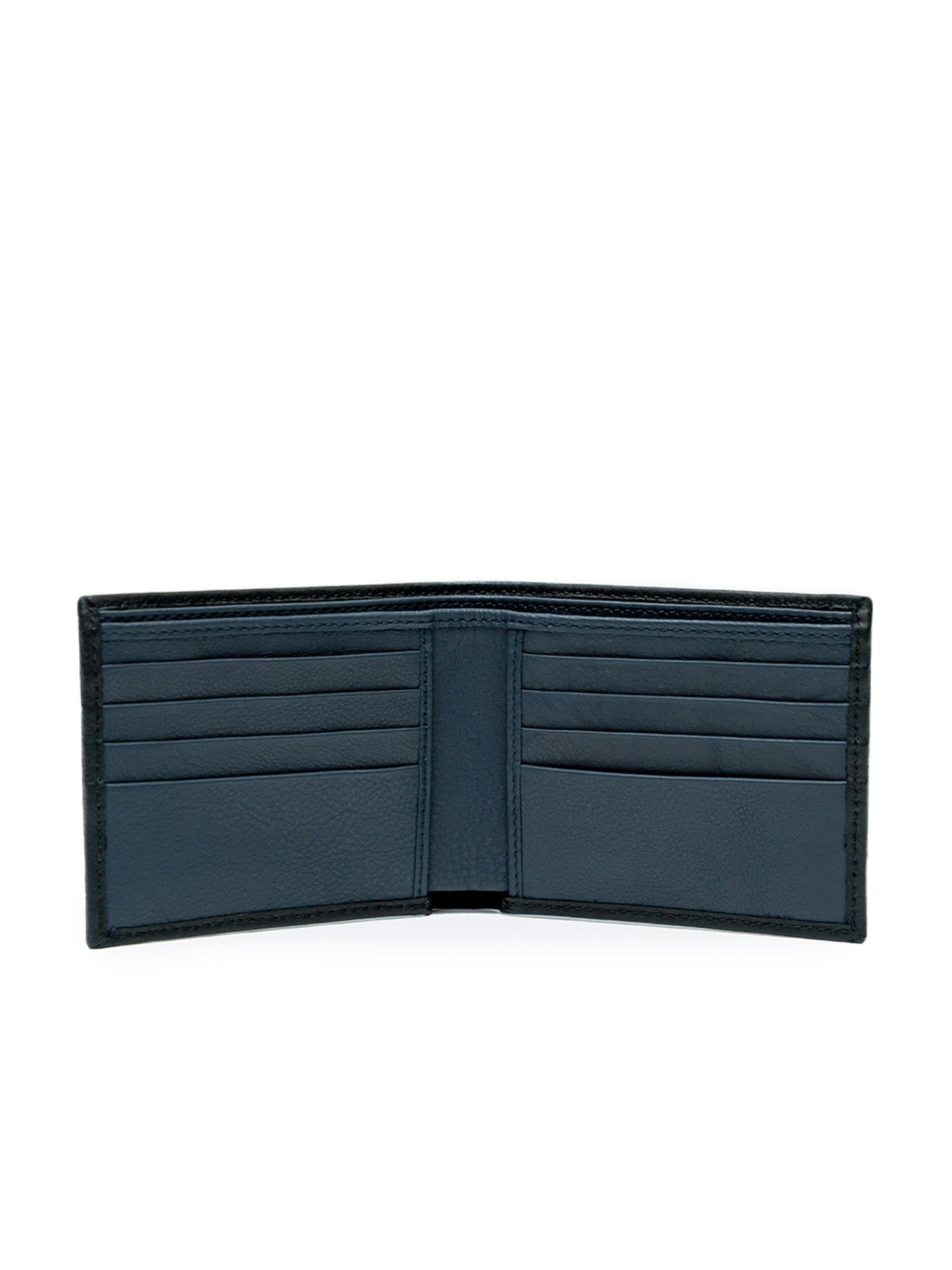 Men’s Textured Design Black with Inside Grey Full Grain Leather Wallet