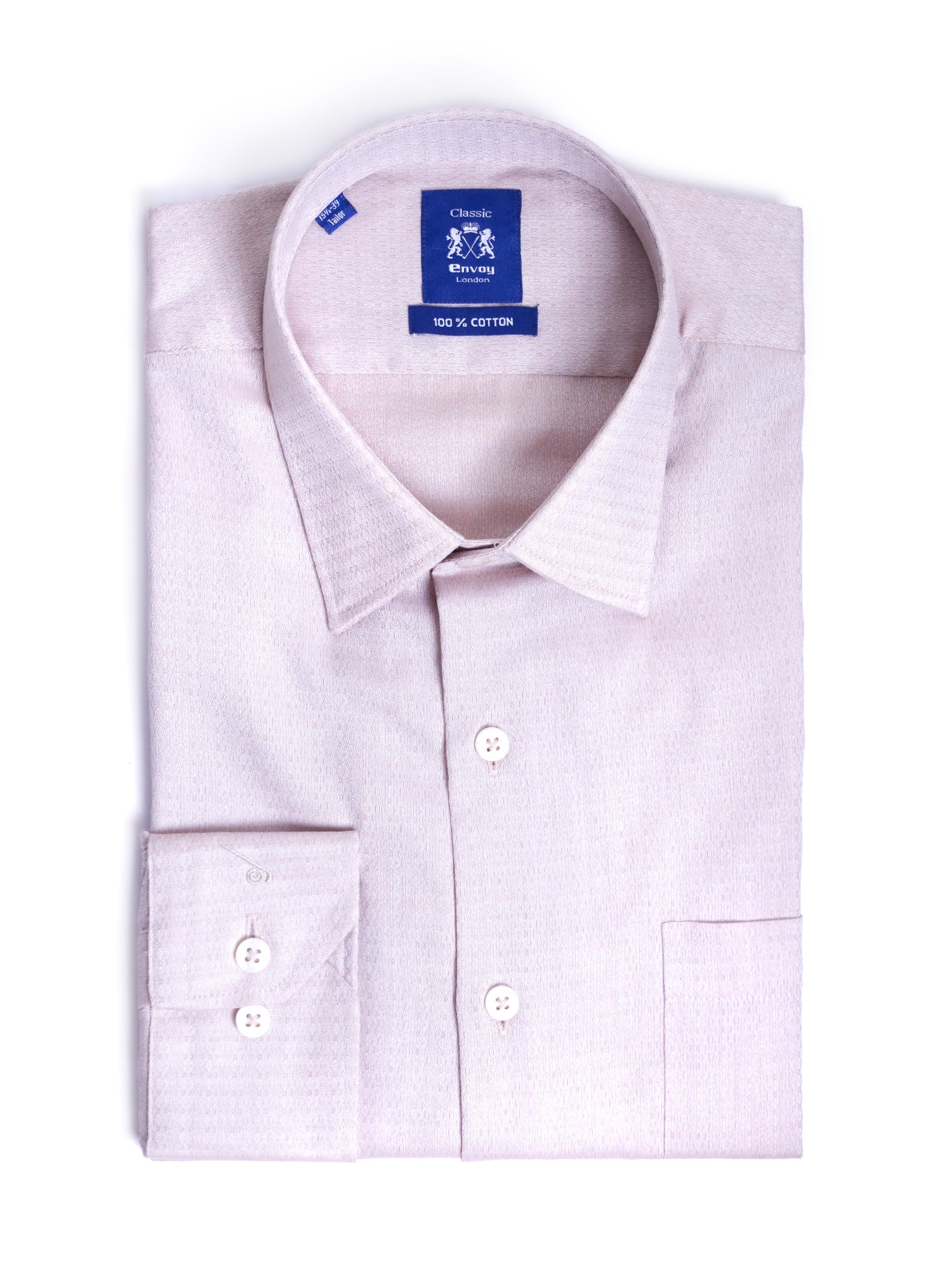 Beige Design Cotton Tailored Fit Shirt