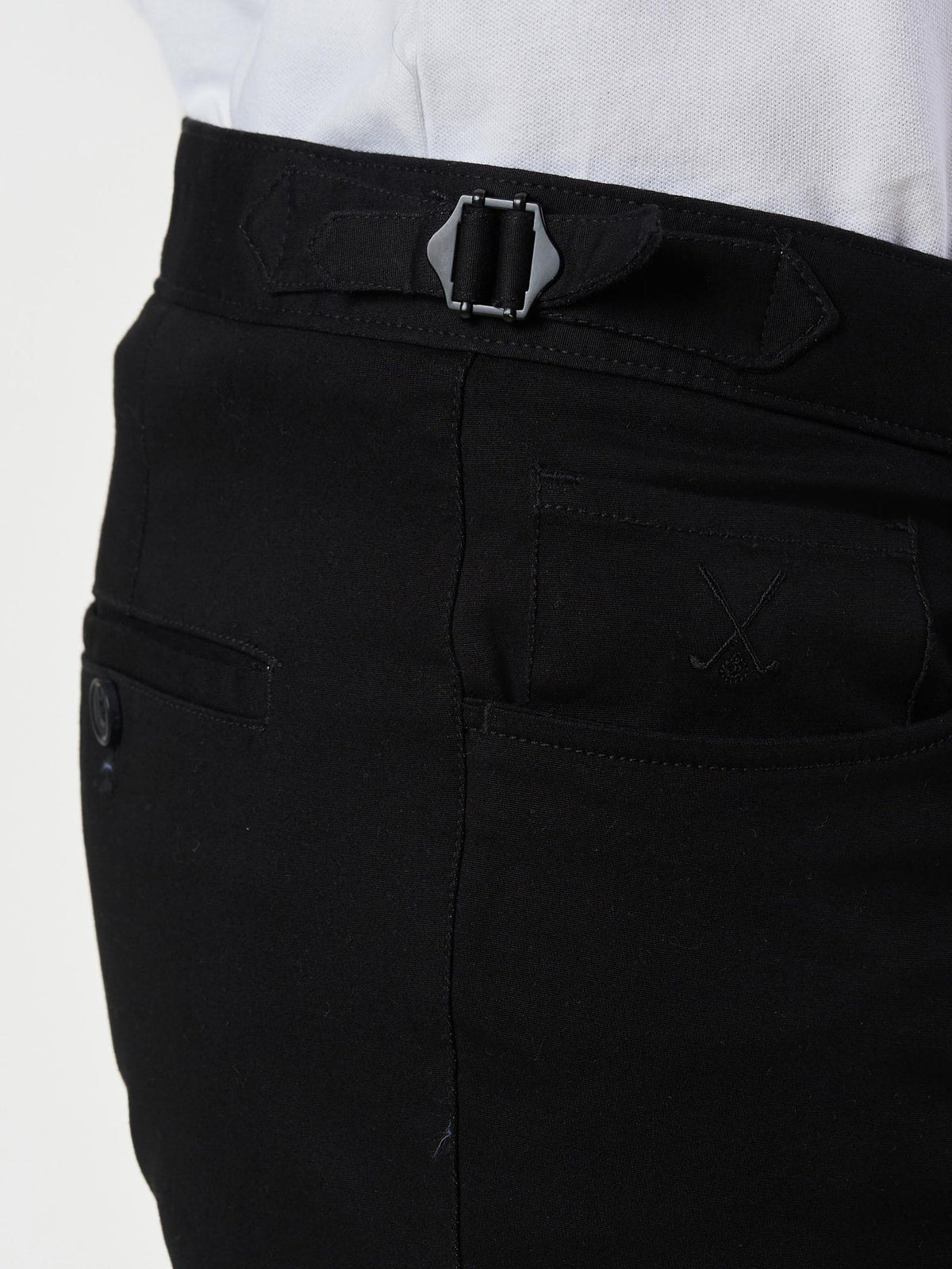 Smart Casual Black Cotton Blend Slim Fit Chinos