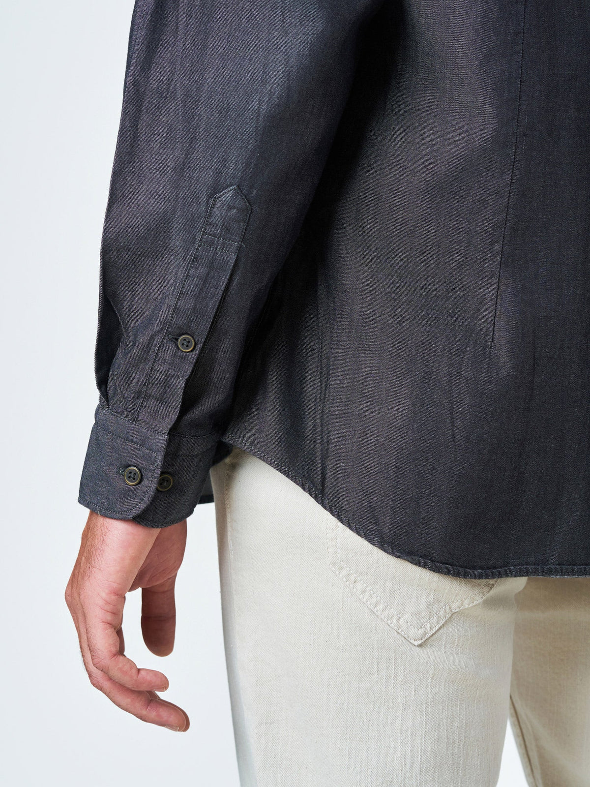 Black Plain Long Sleeve Casual Shirt