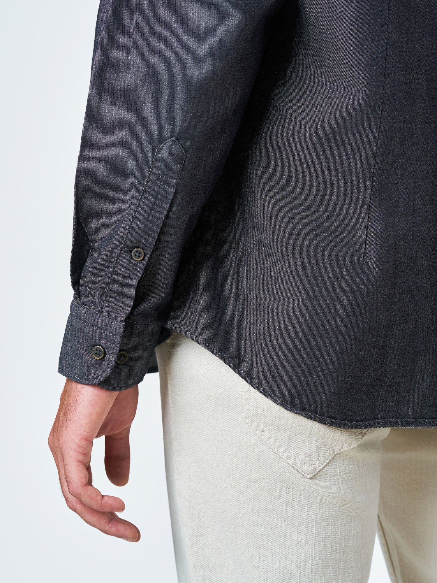 Black Plain Long Sleeve Casual Shirt