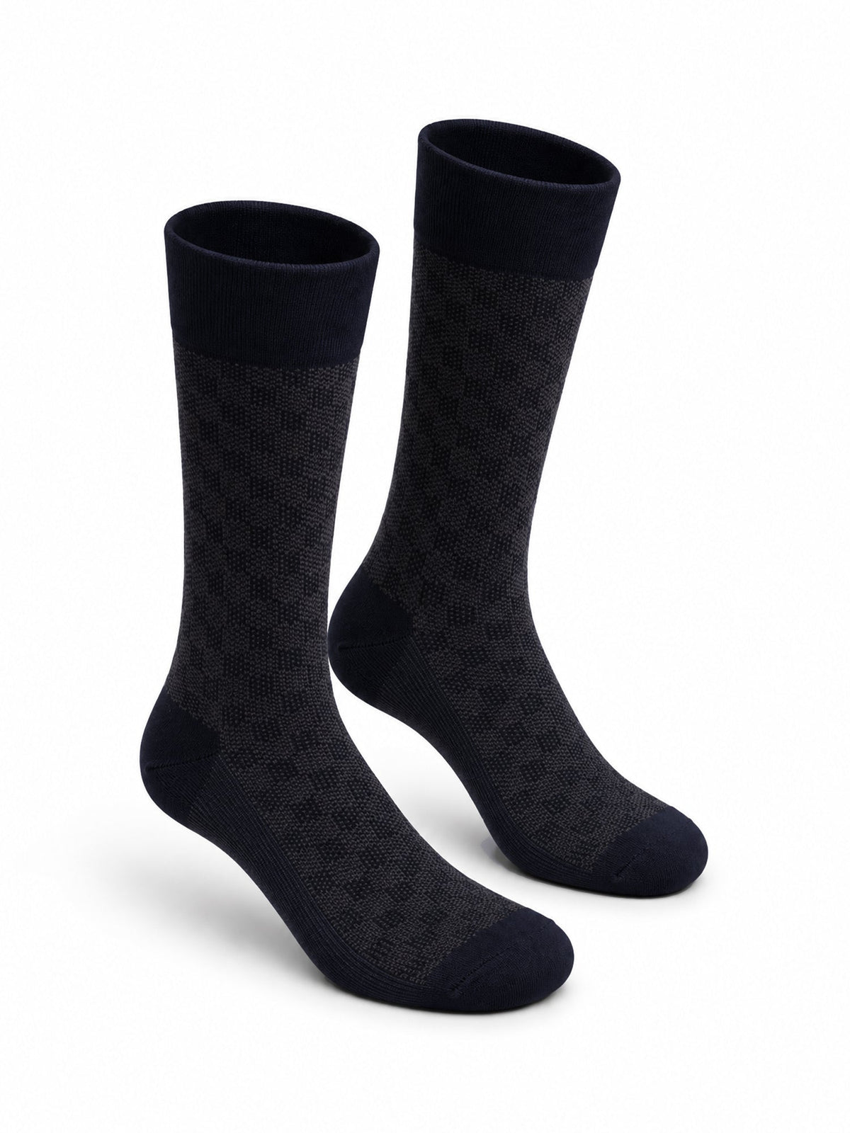 Black & Dark Blue Bamboo Cotton Crew Socks