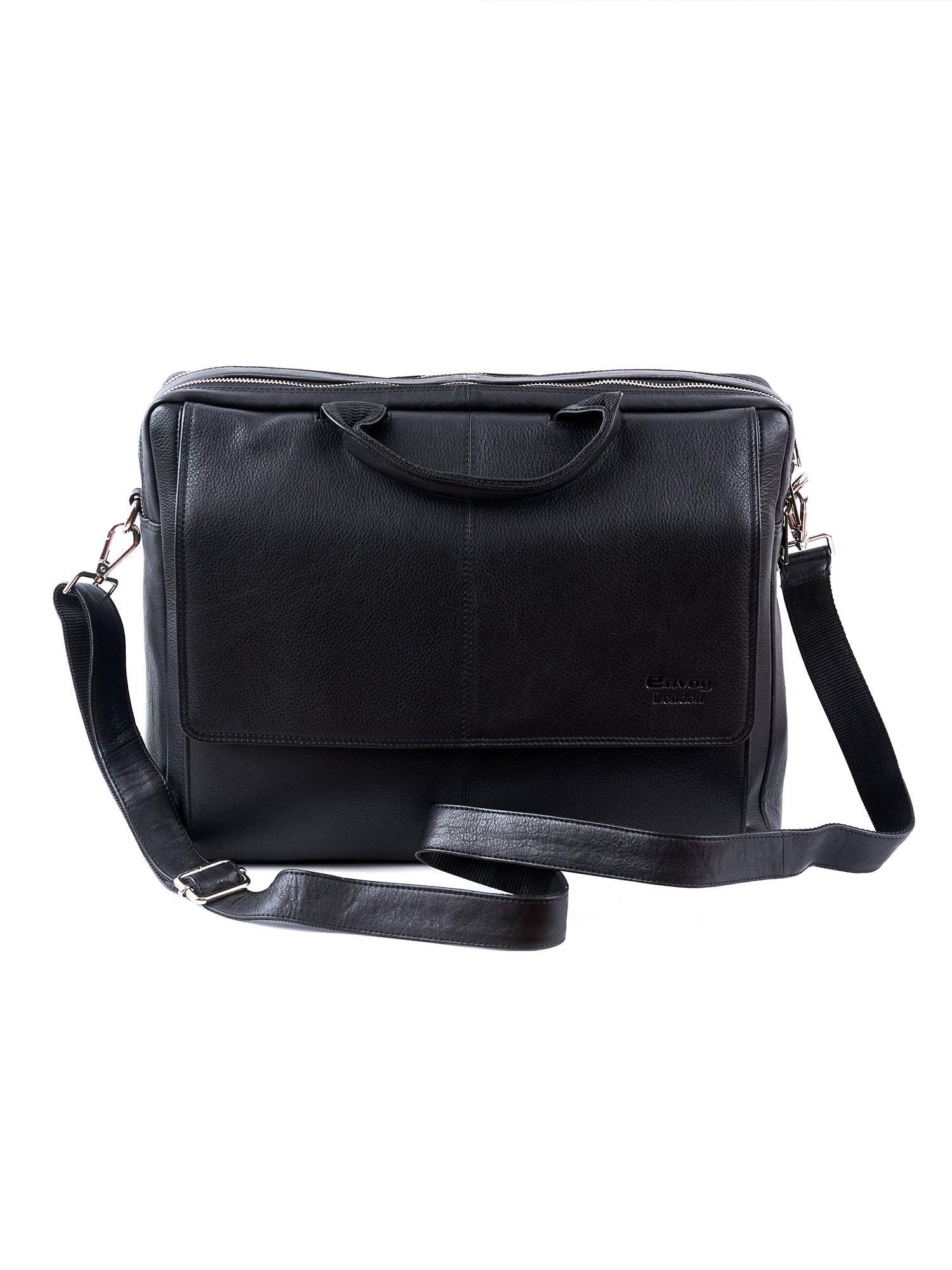 Black Full-Grain Leather Laptop Bag