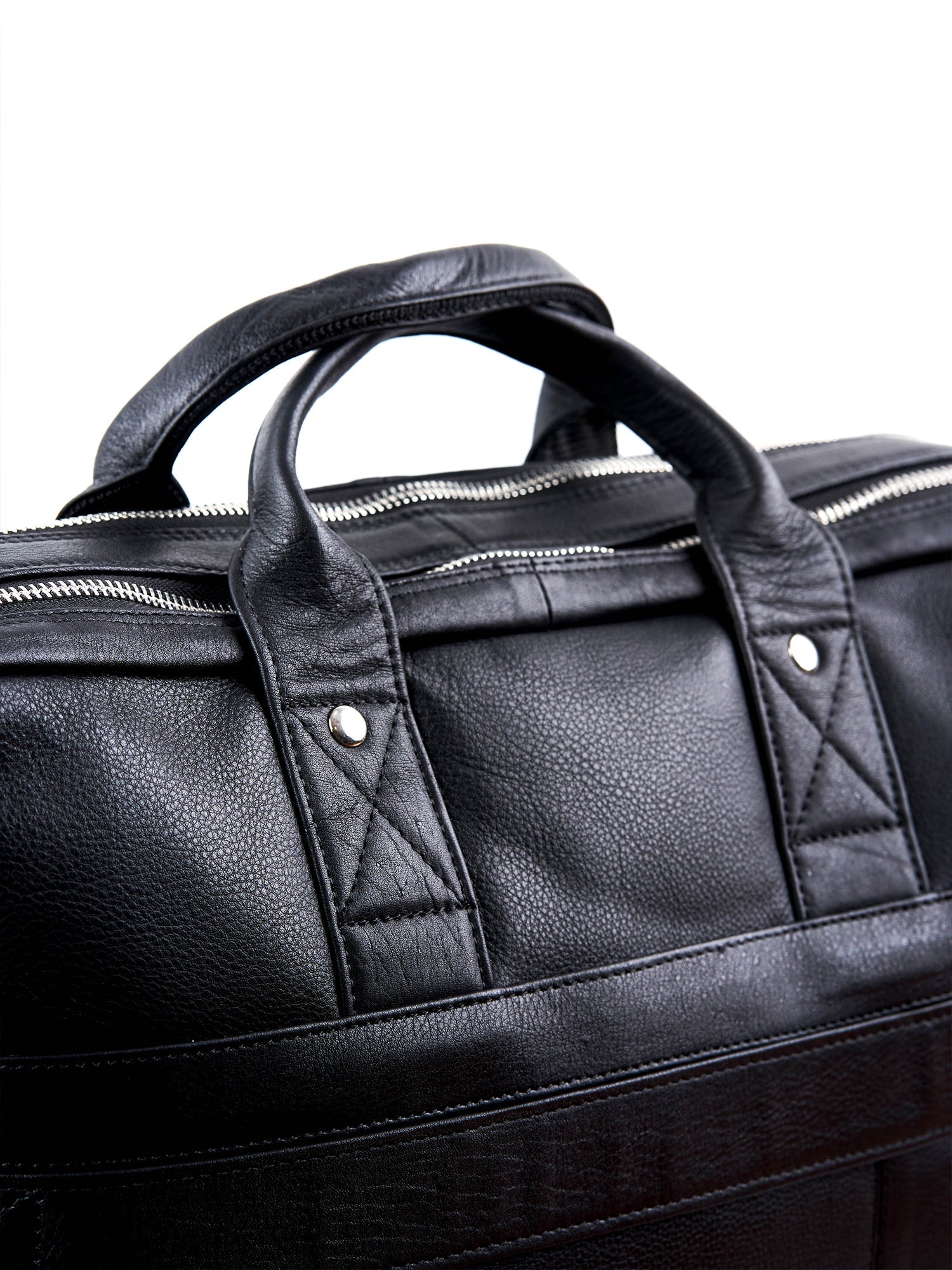 Black Full-Grain Leather Laptop Bag