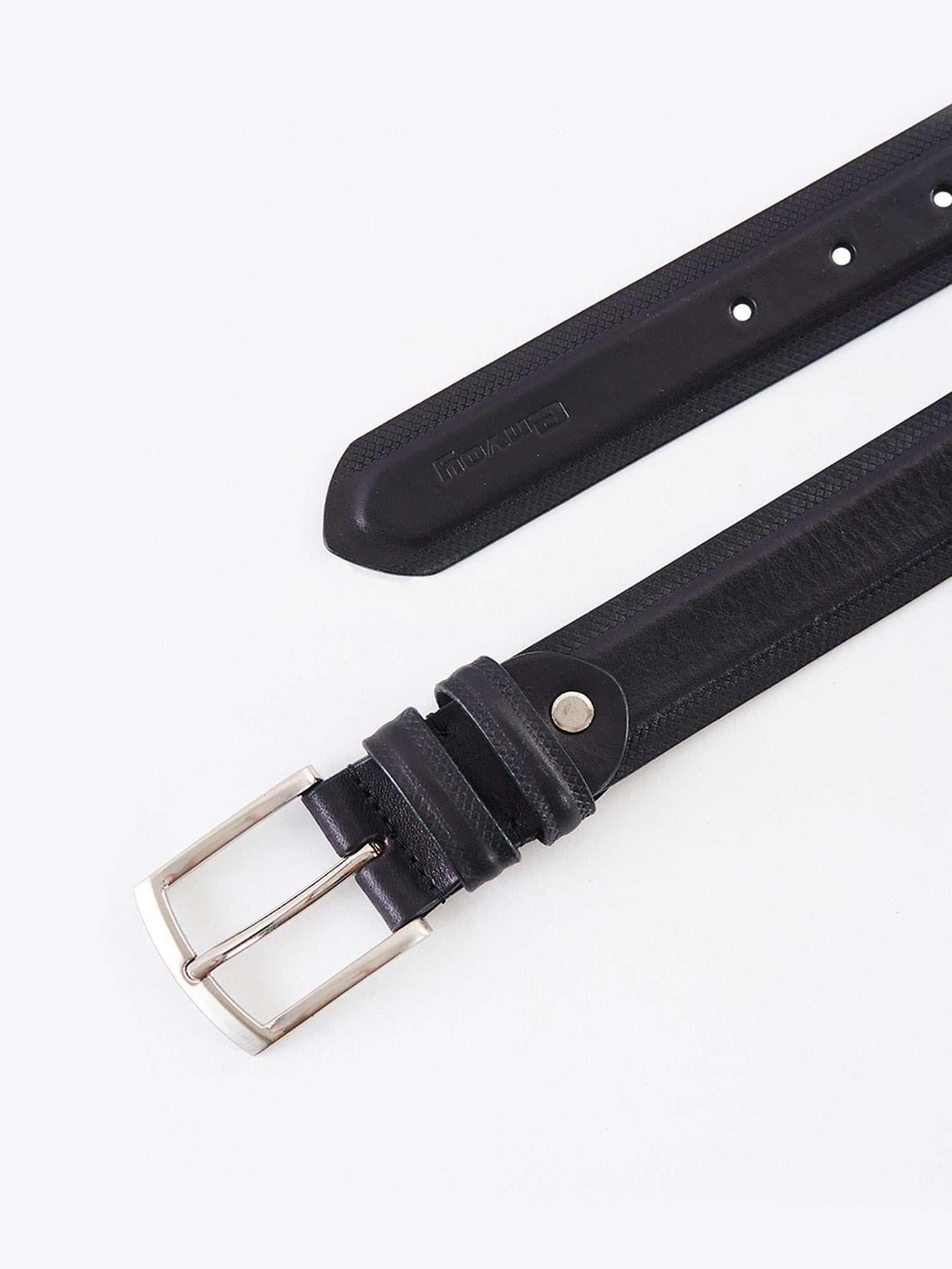 Black Leather Casual Belt
