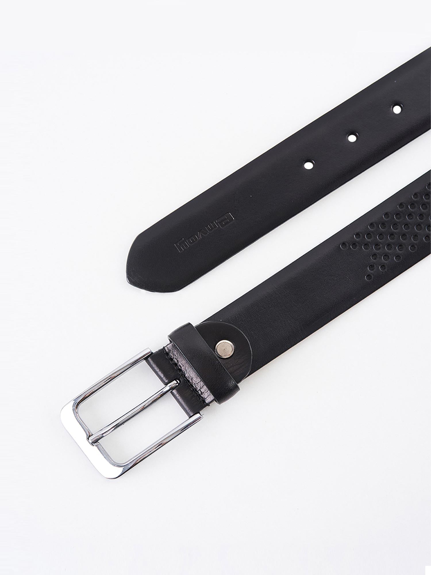 Black Full Grain Leather Casual Belt