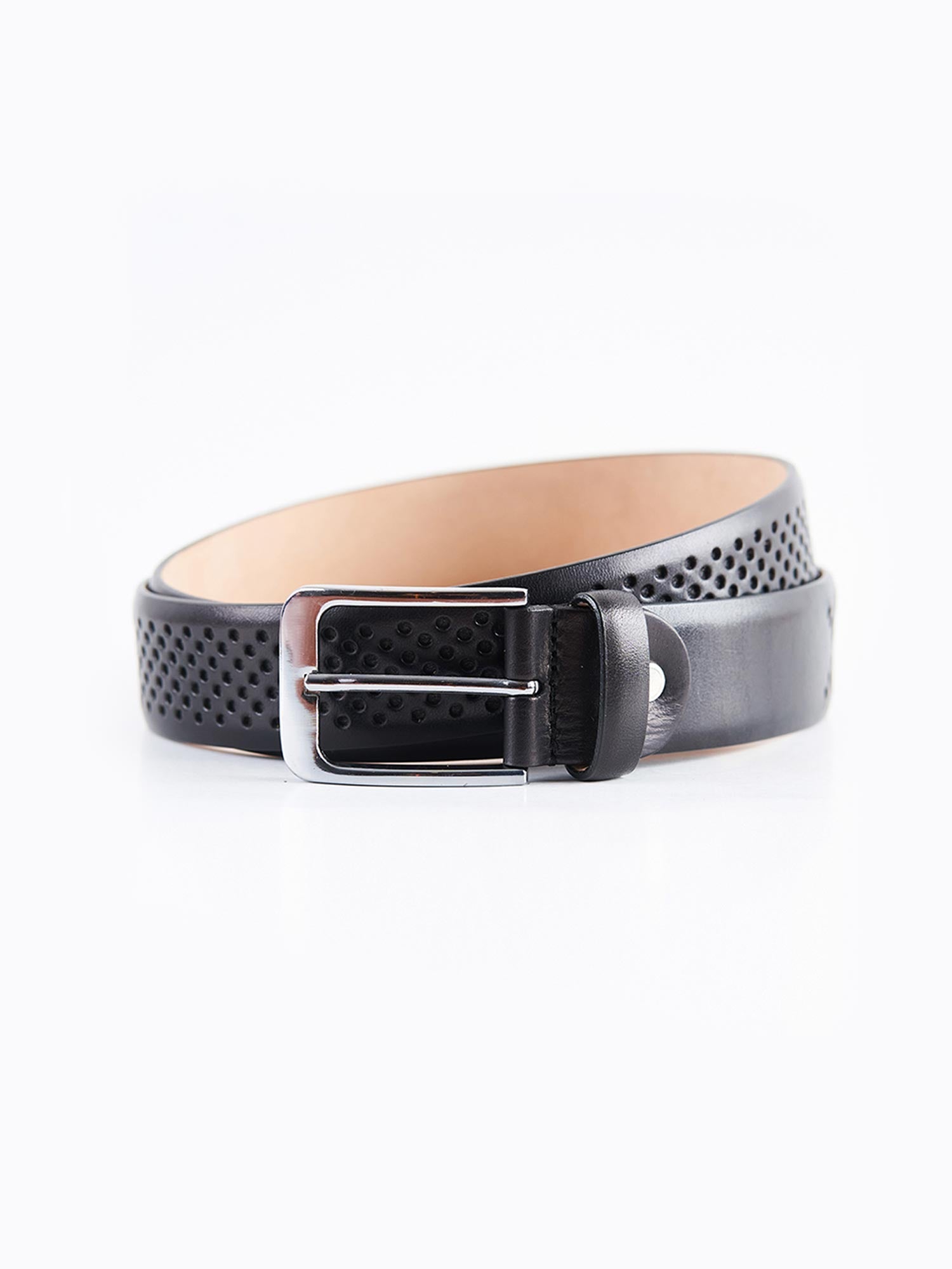 Black Full Grain Leather Casual Belt