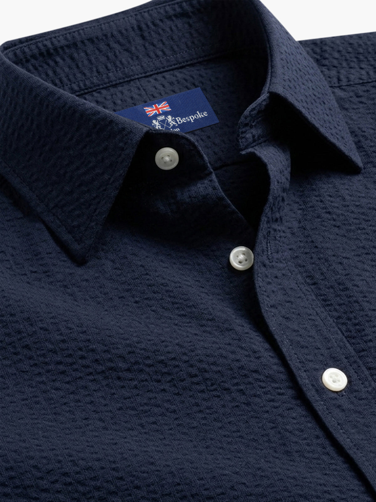 Black Seersucker Cotton Lycra Custom Shirt