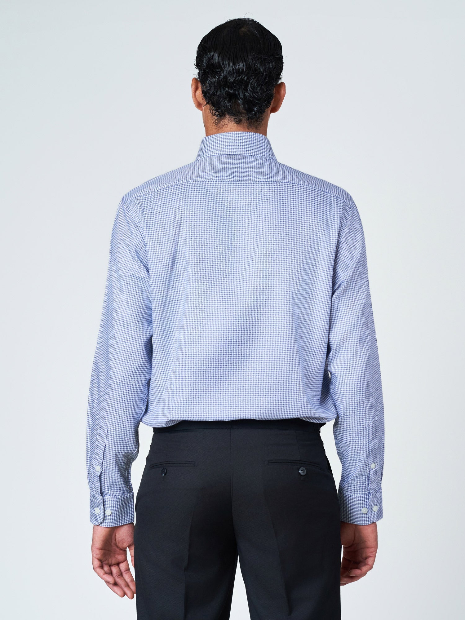 Blue Checked Long Sleeve Casual Shirt