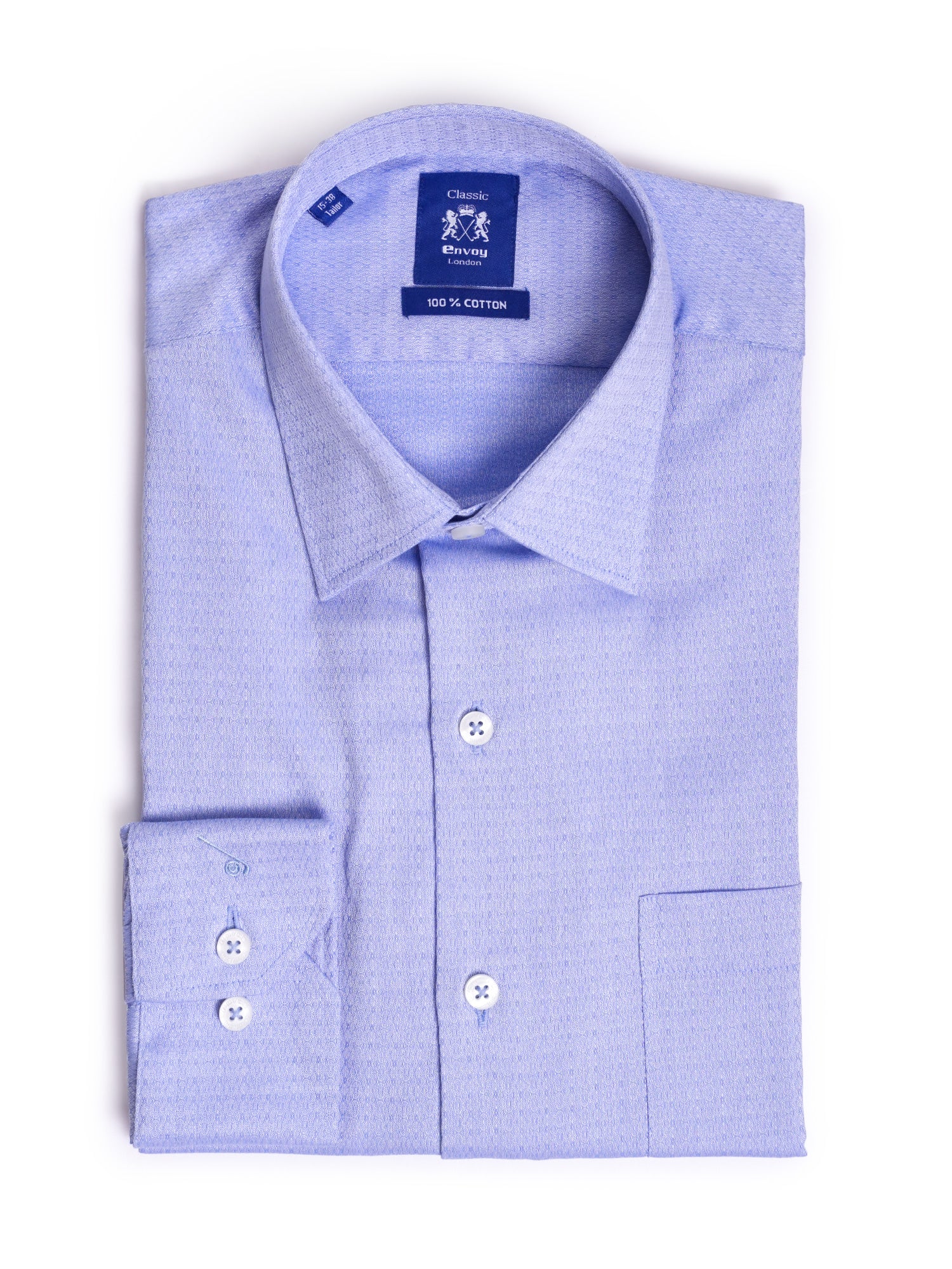 Blue Design Cotton Tailored Fit Shirt