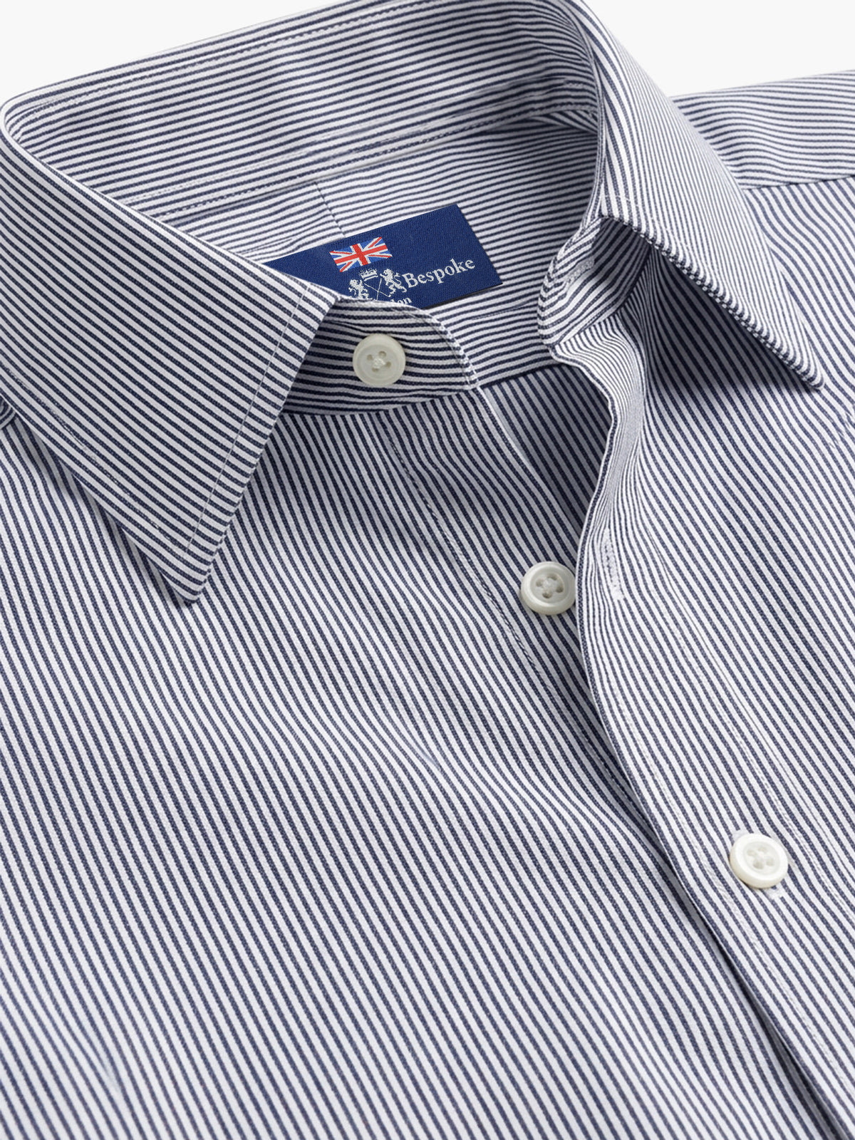 Blue Striped Cotton Twill Custom Shirt