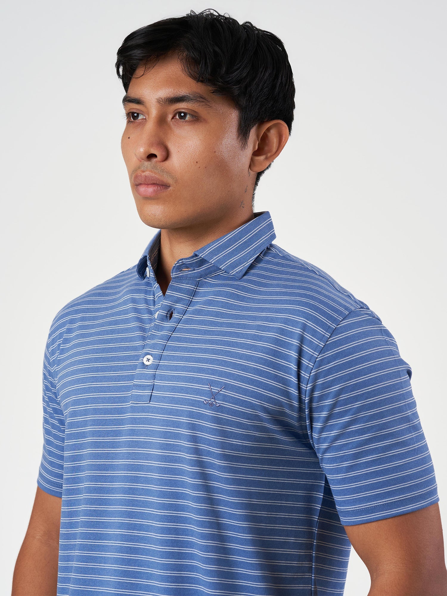 Blue Striped Polo T-Shirt