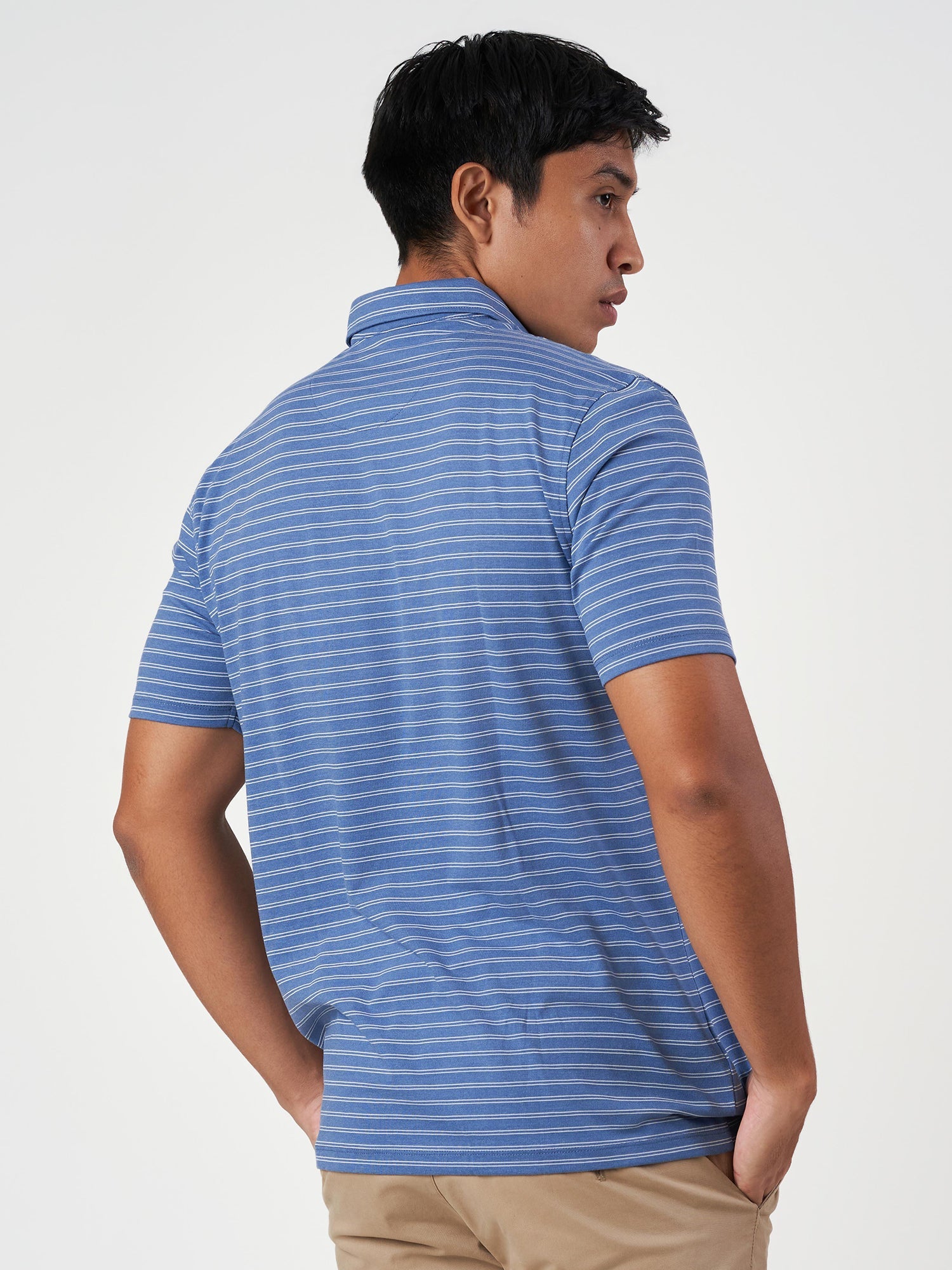 Blue Striped Polo T-Shirt