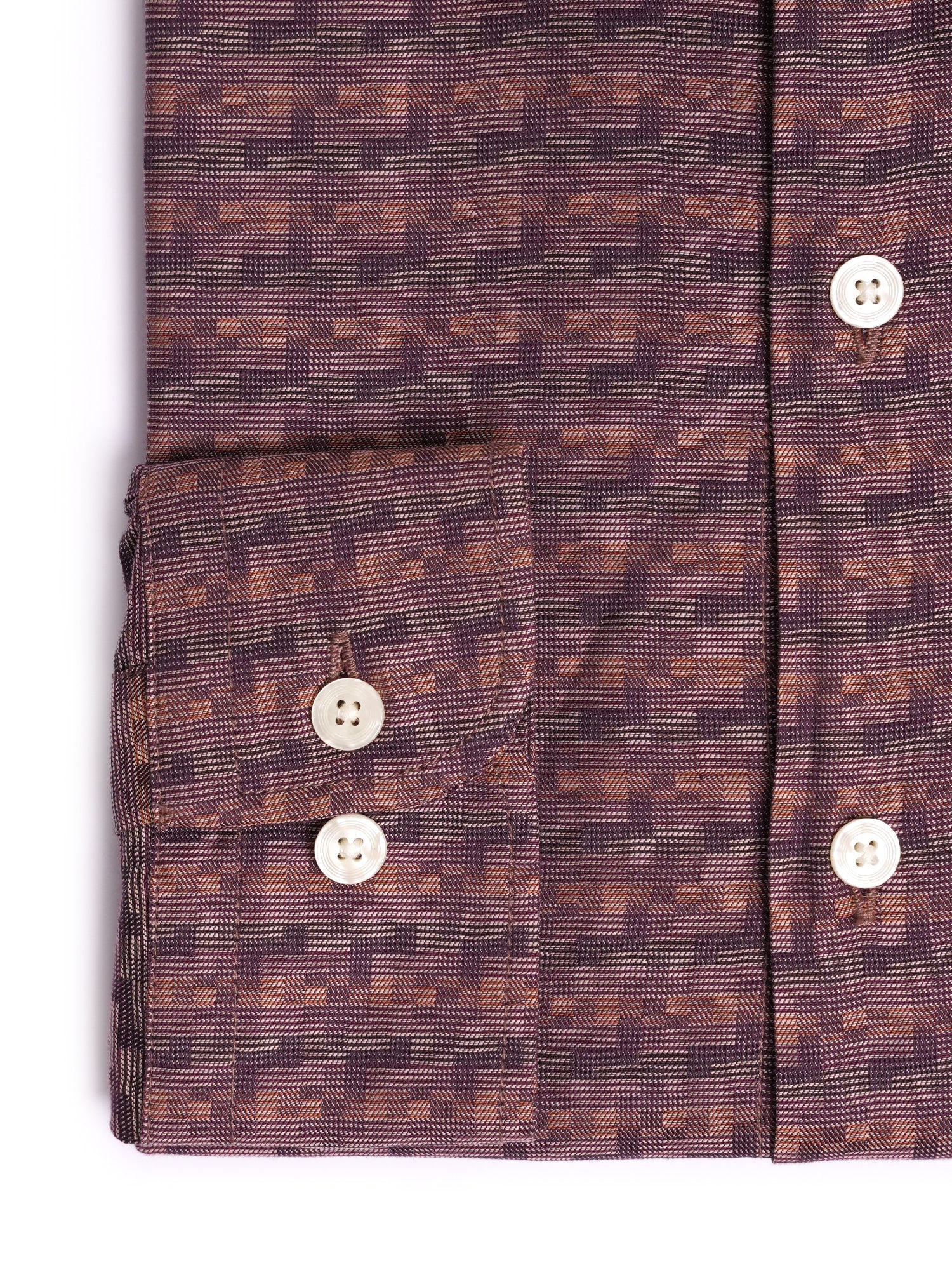 Brown Design Cotton Spandex Tailored Fit Shirt