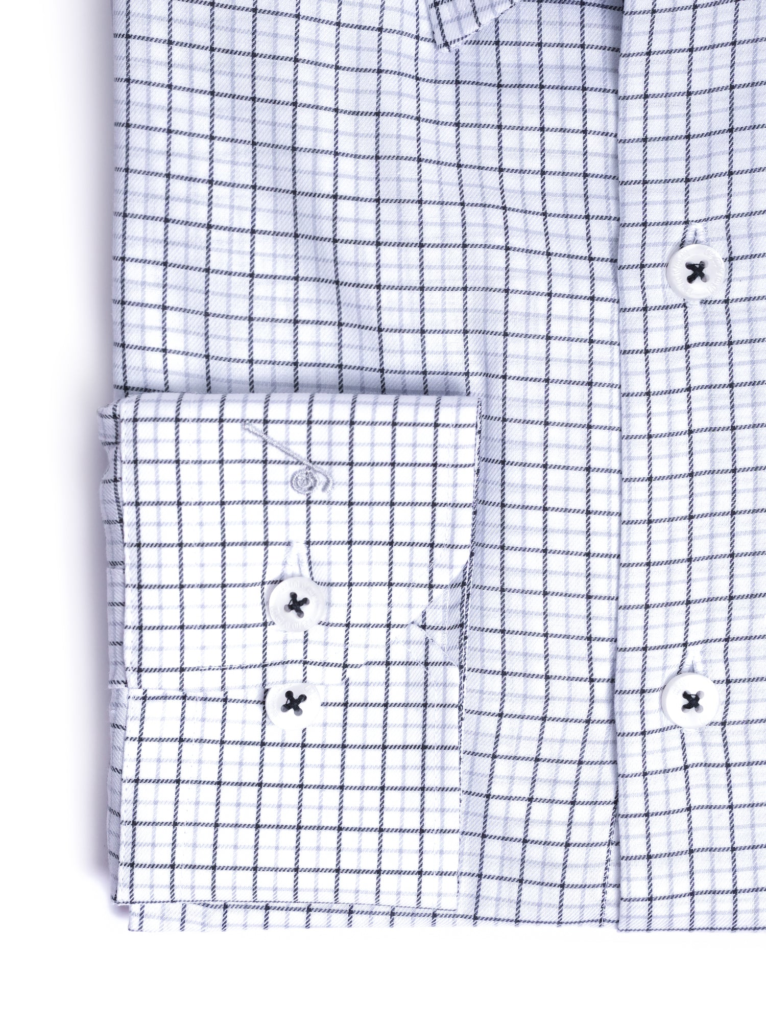 Grey Checked Cotton Tailored Fit Shirt