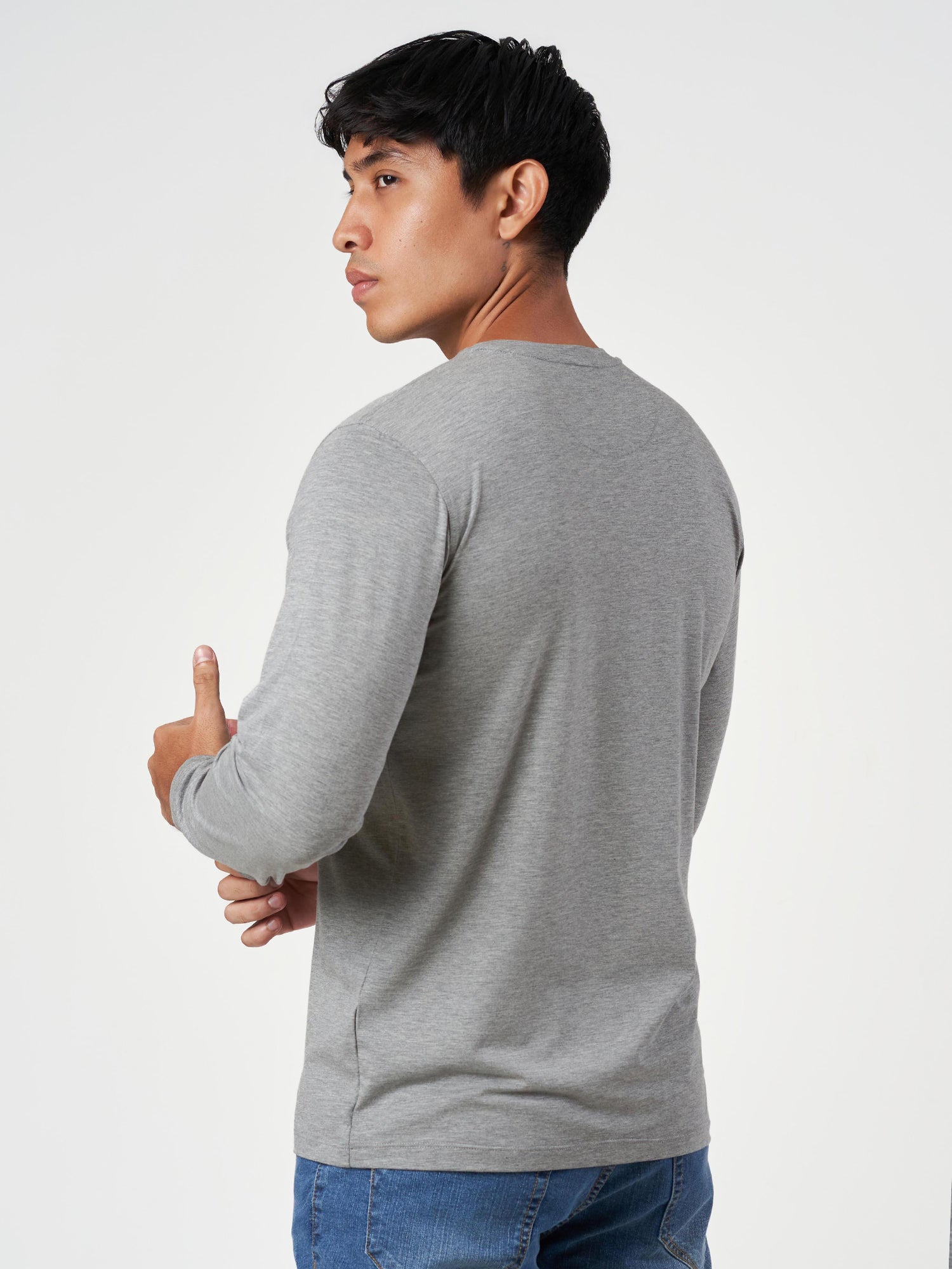 Grey Cotton Round Neck T-Shirt