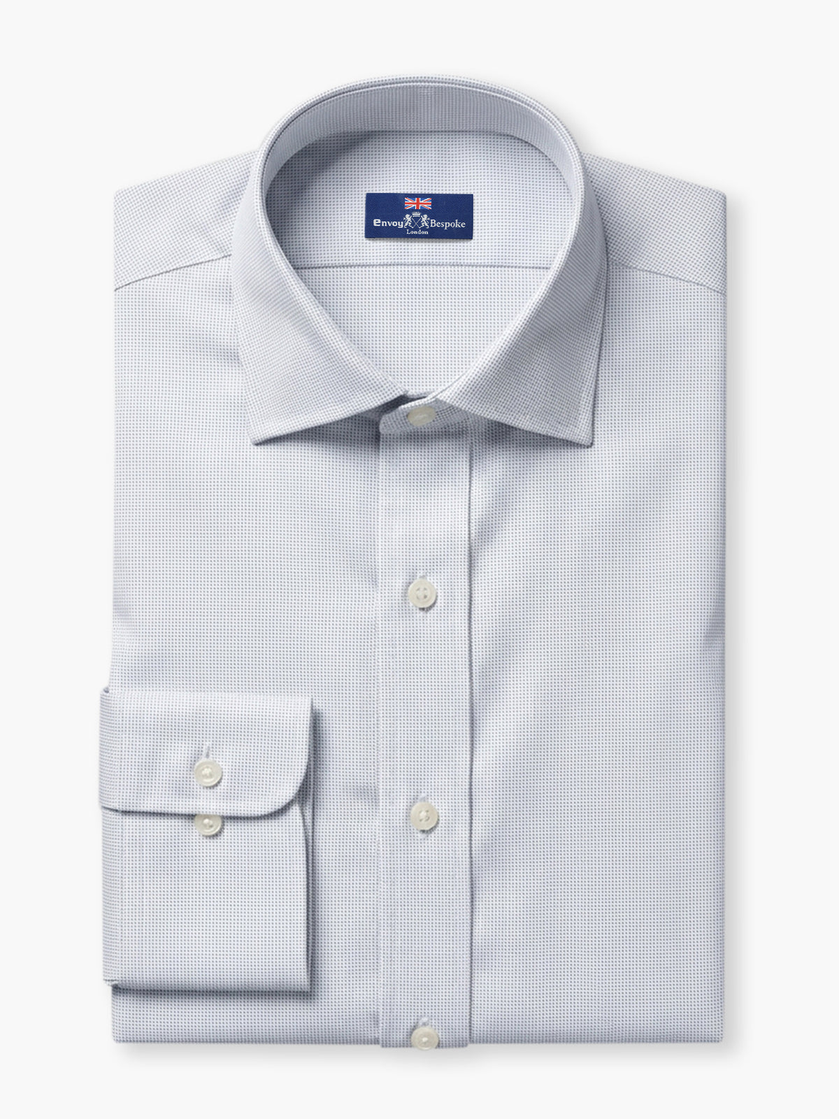 Light Blue Micro Geometric Giza Cotton Custom Shirt