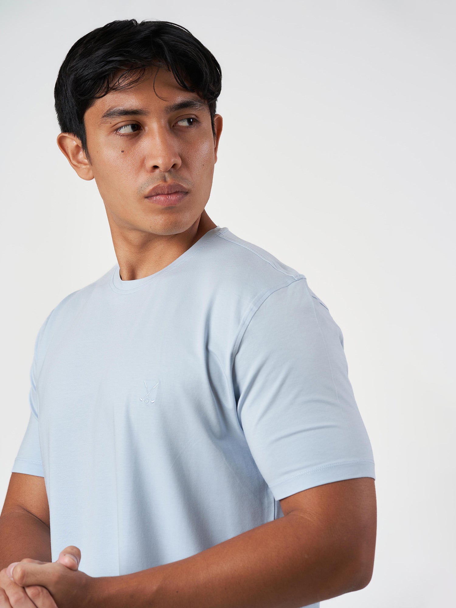 Light Blue Plain Round Neck T-Shirt