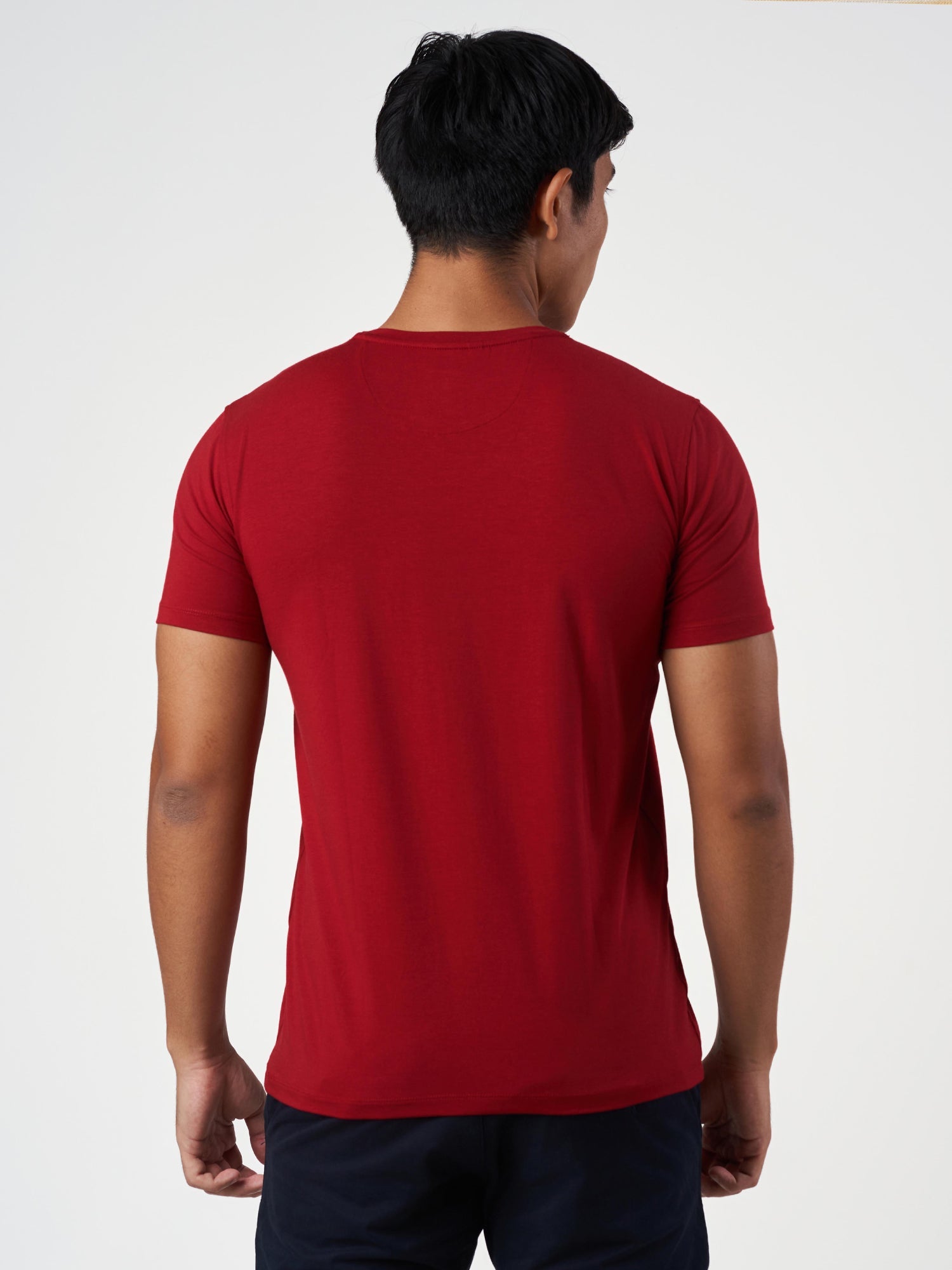 Maroon Plain Round Neck T-Shirt