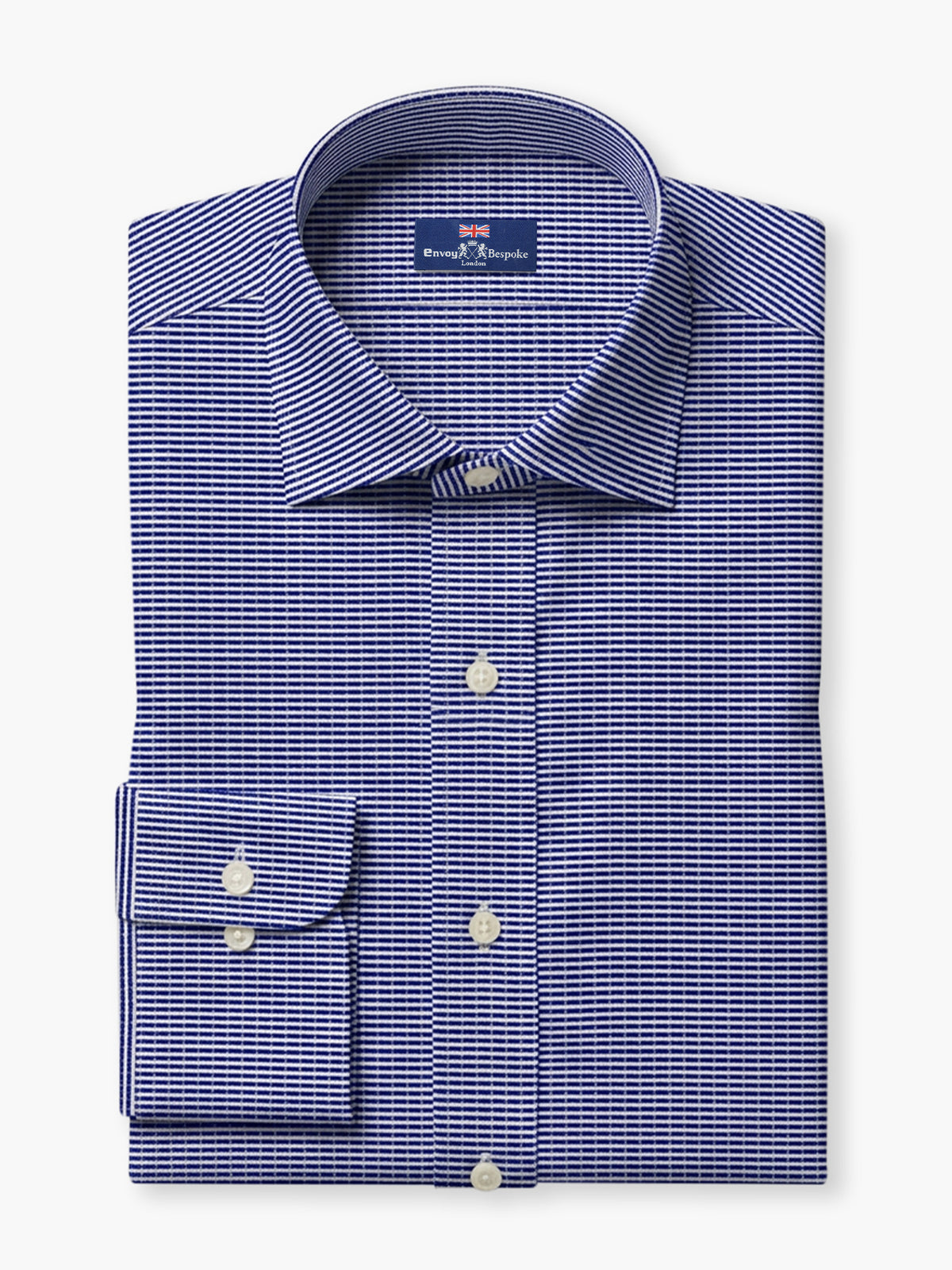 Royal Blue Fine Stripe Cotton Custom Shirt
