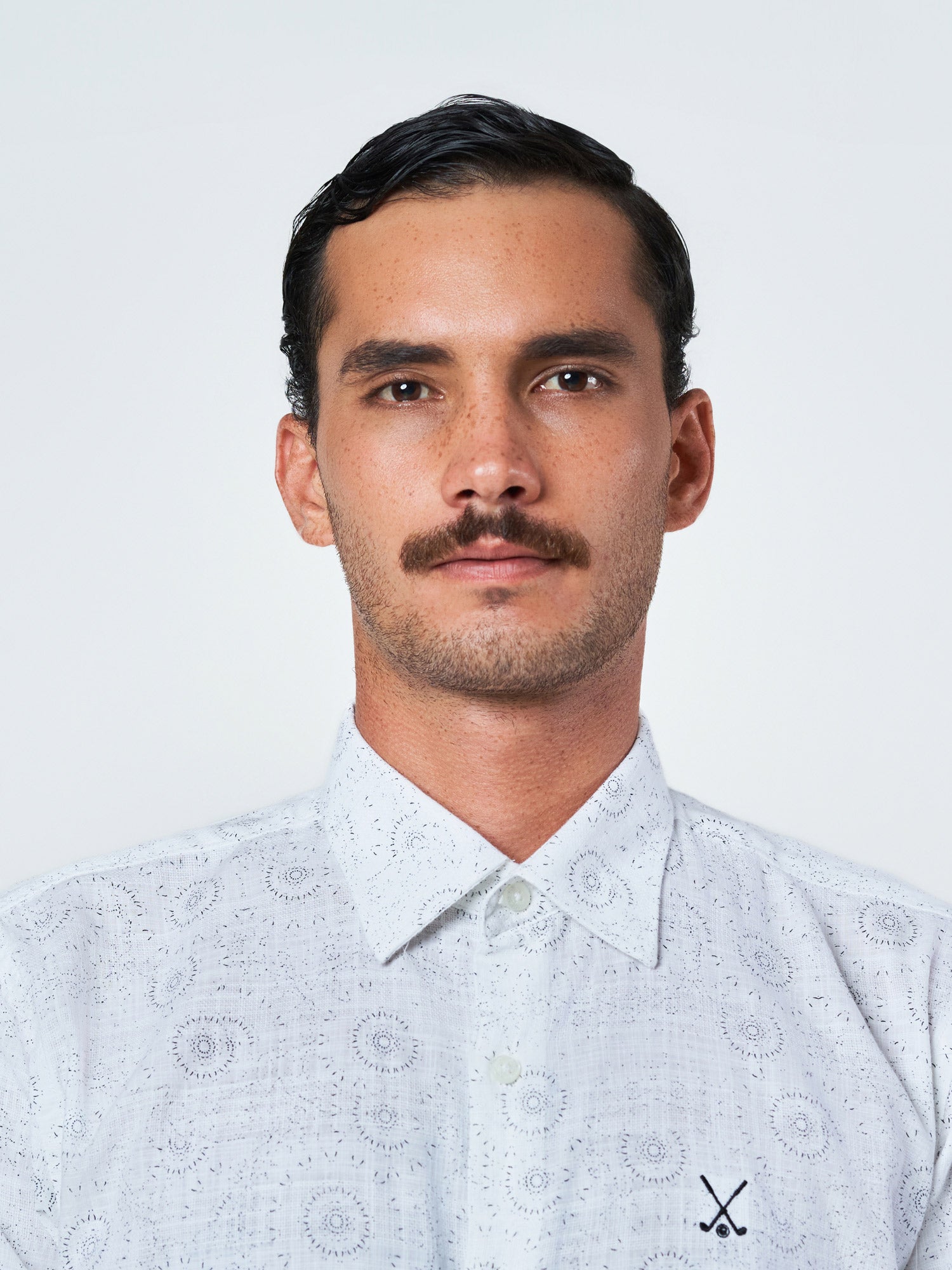 White Printed Long Sleeve Casual Shirt